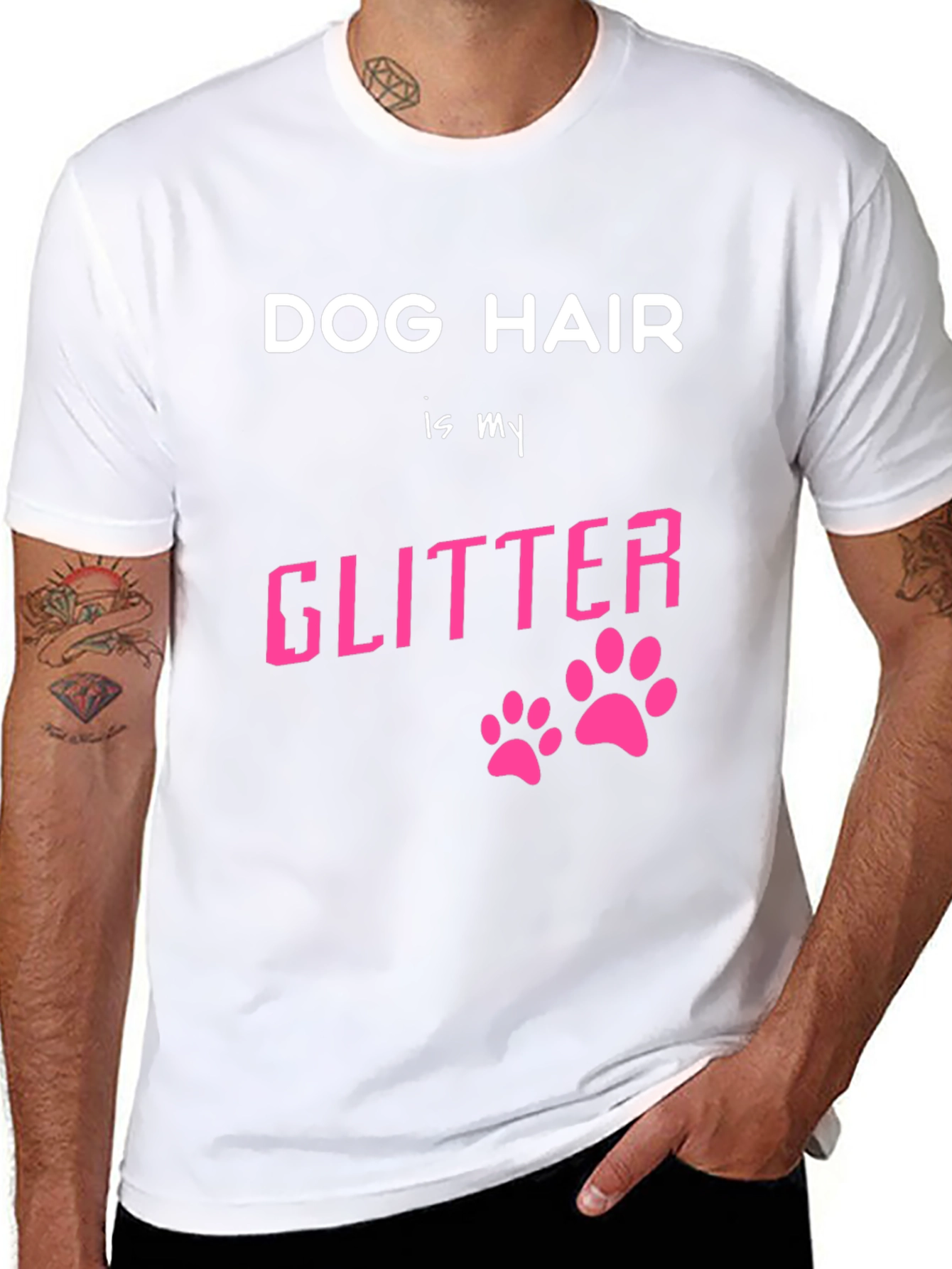 Black Dog Hair is My Glitter Graphic T-Shirt view 8