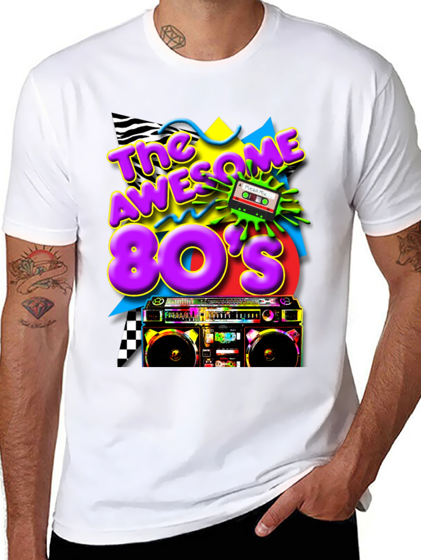 Black Awesome 80's Graphic Tee view 8