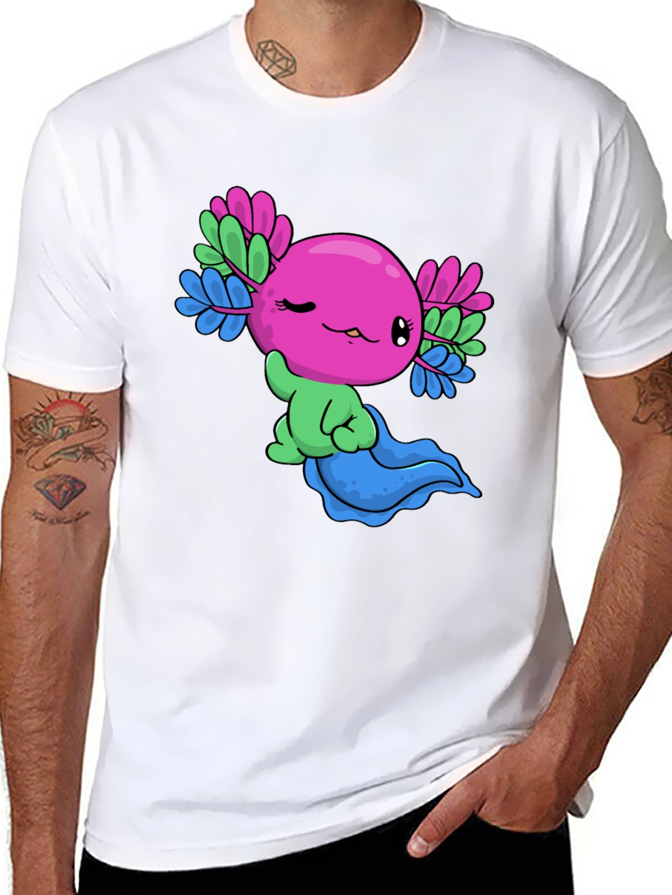Black Axolotl Pride T-Shirt: Cute & Colorful Tee view 8