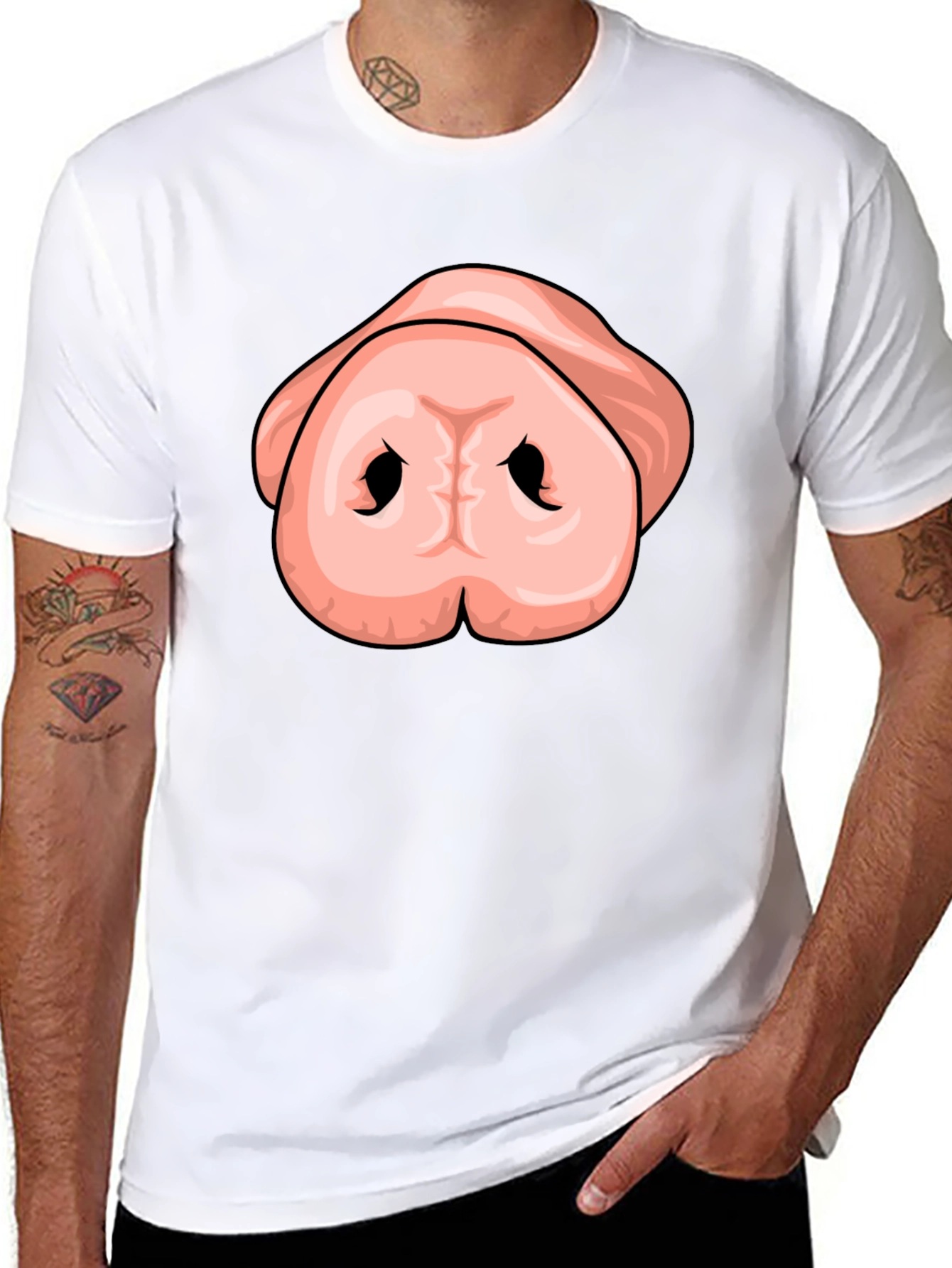 Black Funny Pig Nose T-Shirt - Unisex Graphic Tee view 8