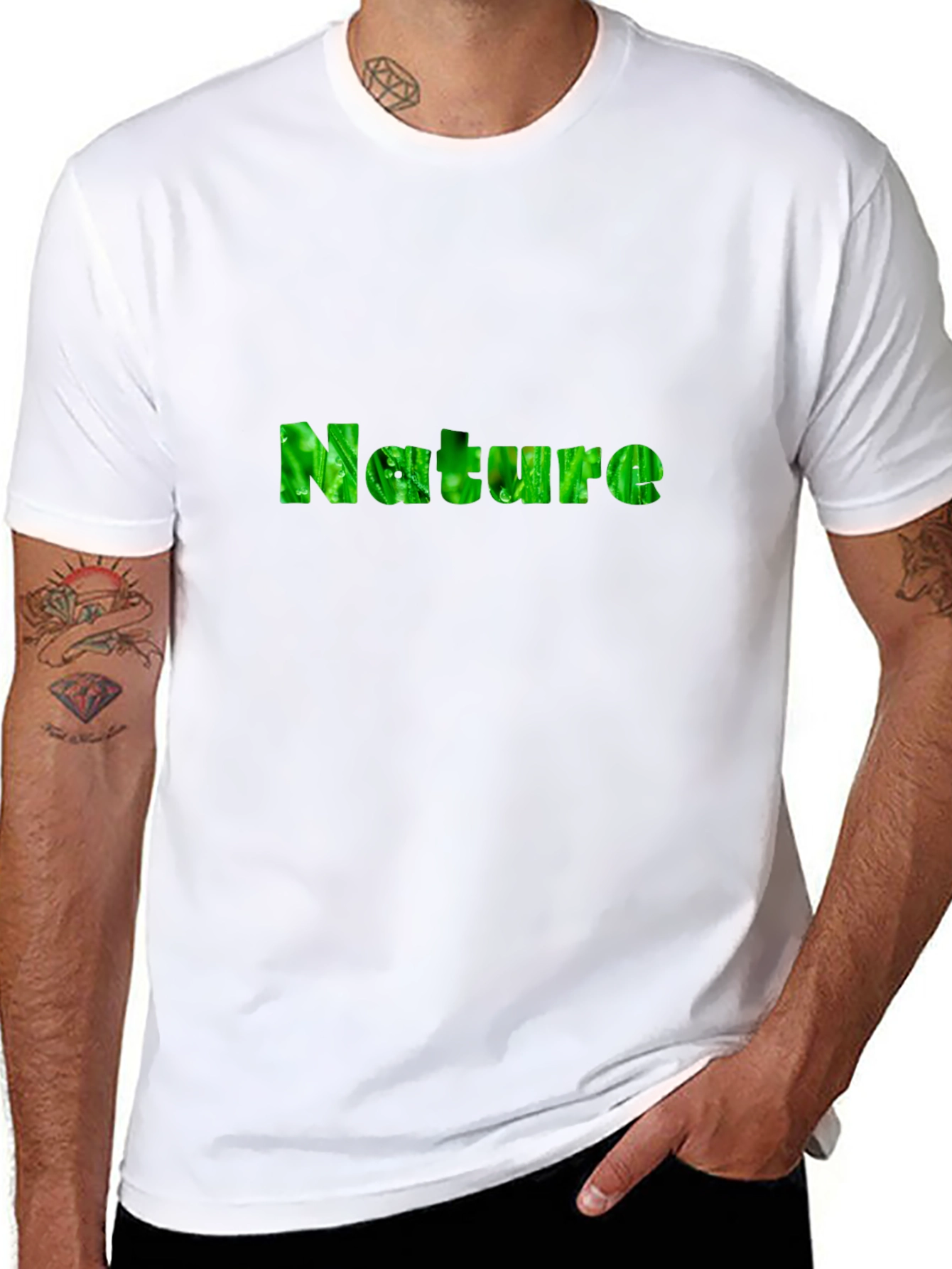 Black Nature Graphic Black T-Shirt view 8