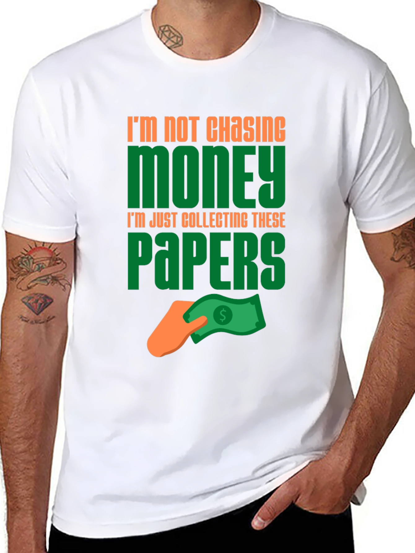 Black Funny Money Collecting Graphic T-Shirt view 8