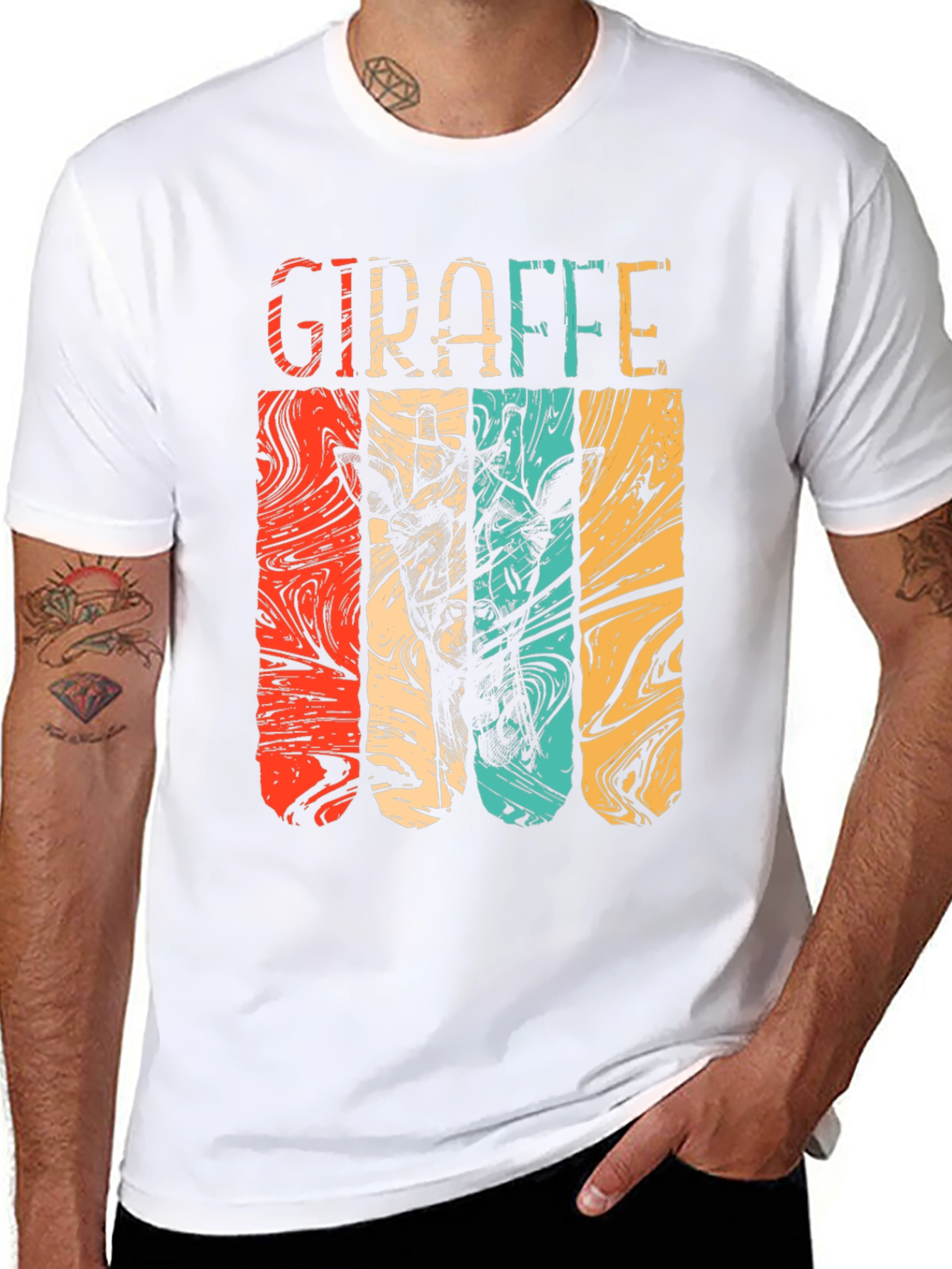 Black Retro Giraffe T-Shirt - Vintage Style Graphic Tee view 8