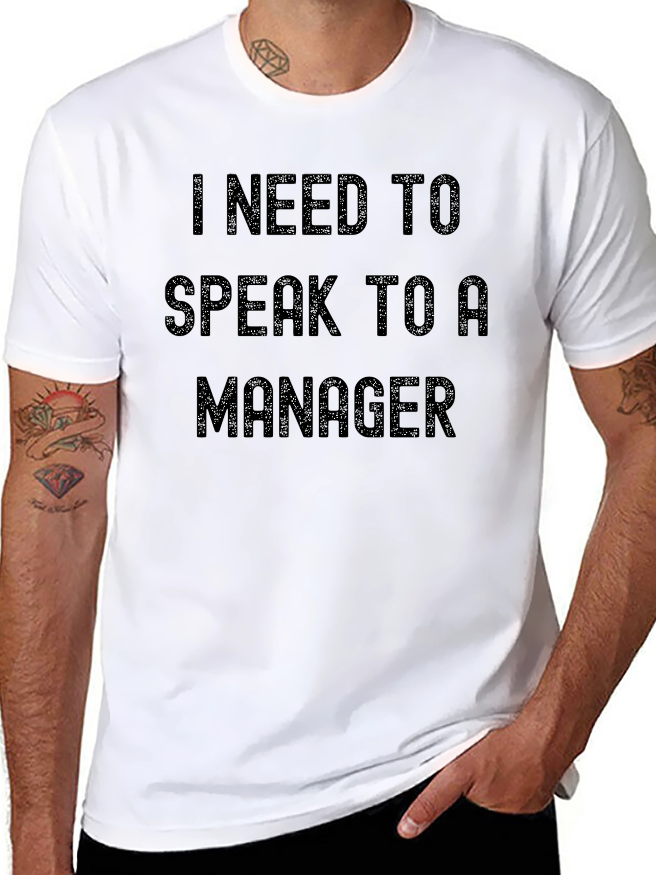 Black I Need to Speak to a Manager Sarcastic T-Shirt view 8