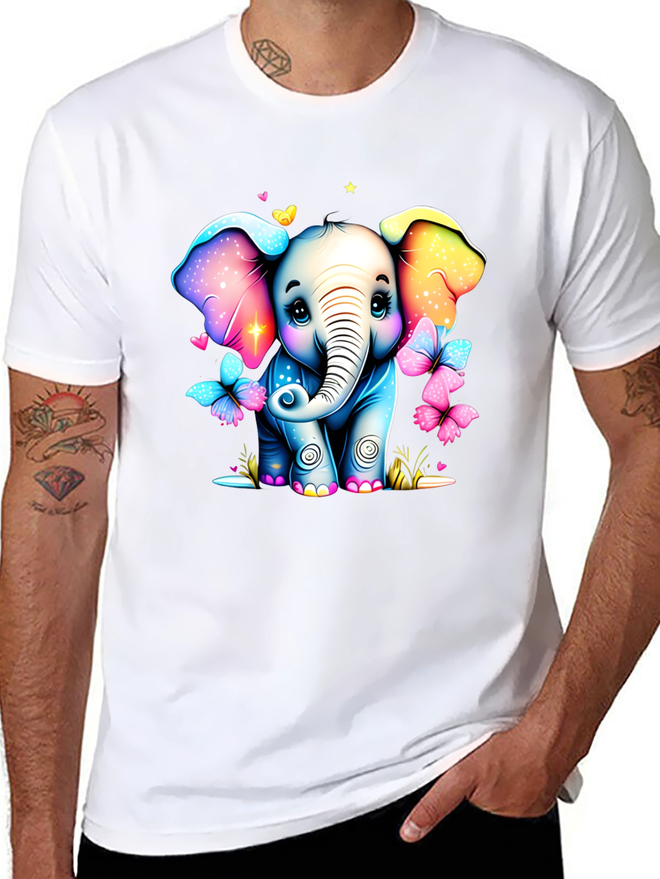 Black Cute Elephant T-Shirt view 8