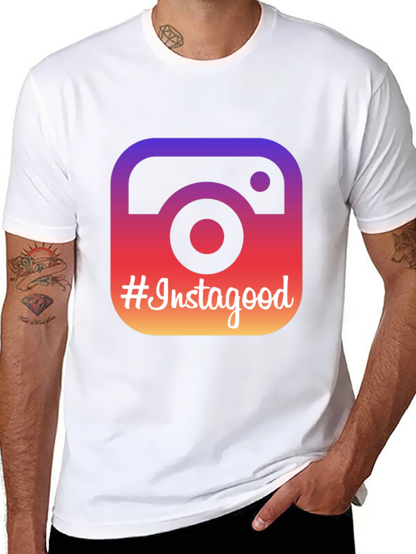 Black Instagood Graphic Tee - Stylish Black T-Shirt view 8