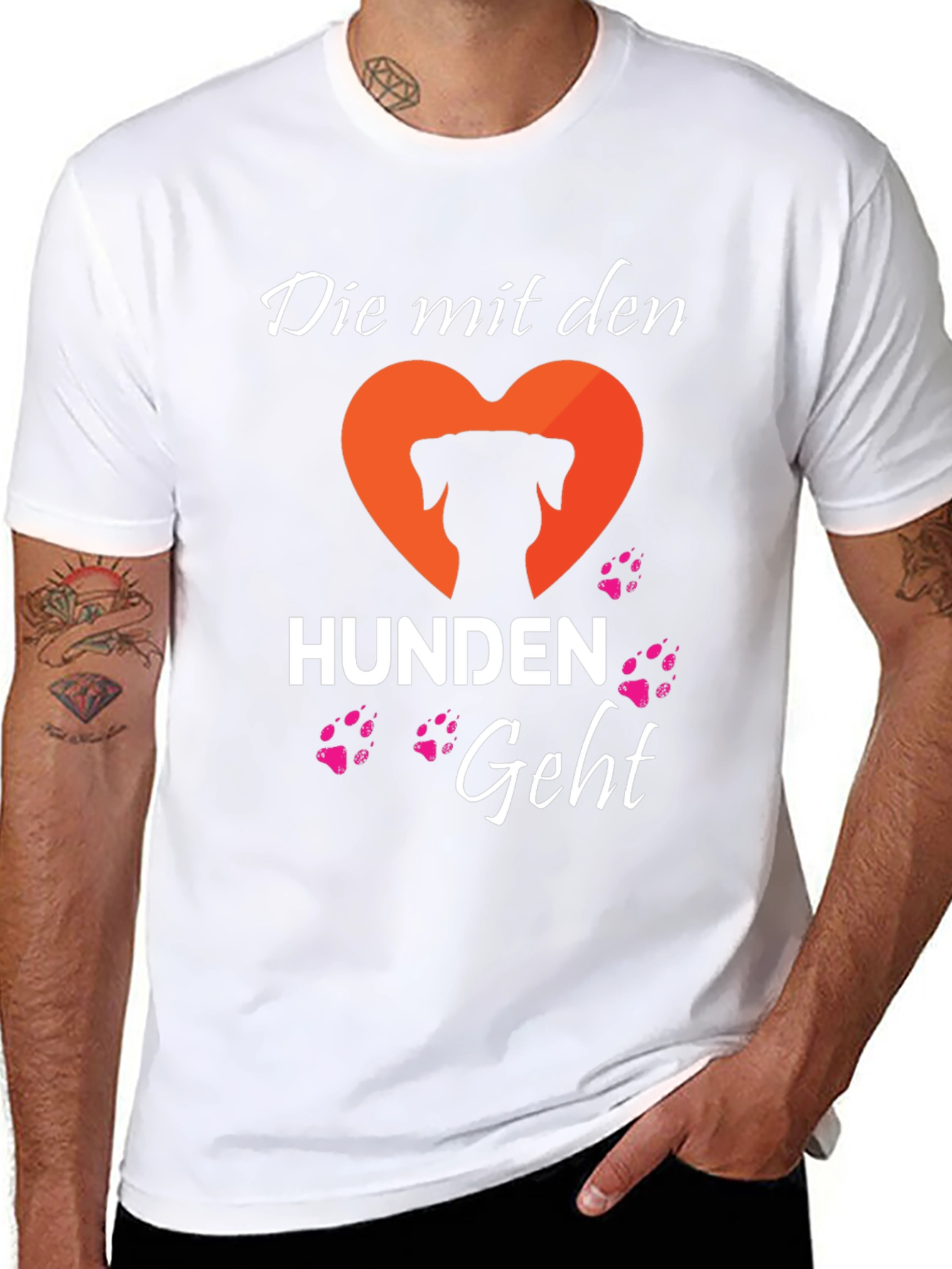 Black Dog Lover T-Shirt - German Hund Print view 8