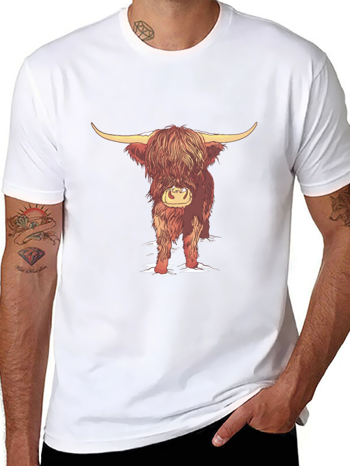 Black Highland Cow Graphic Tee - Black view 8