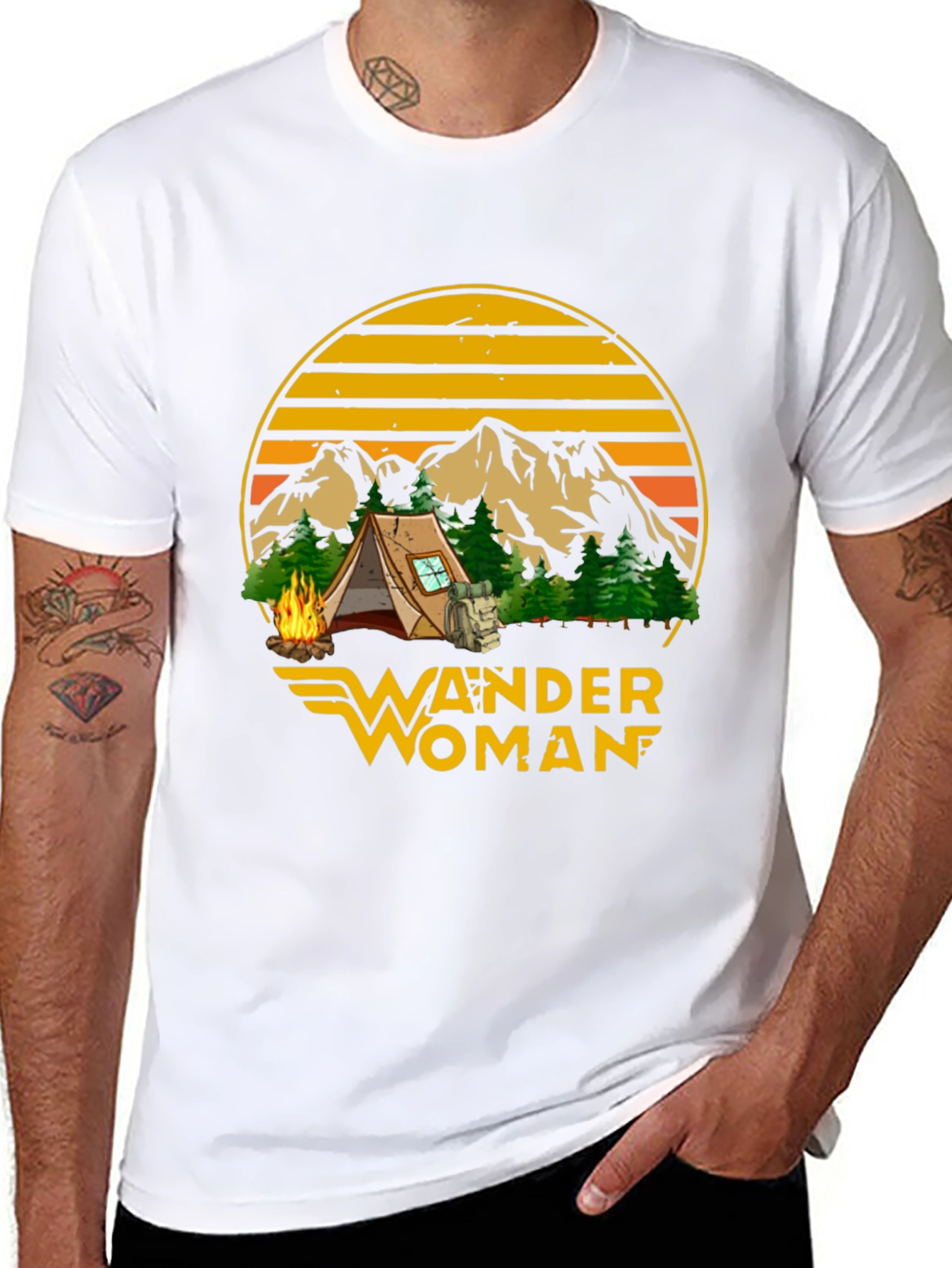 Black Wander Woman Camping Graphic Tee - Black view 8