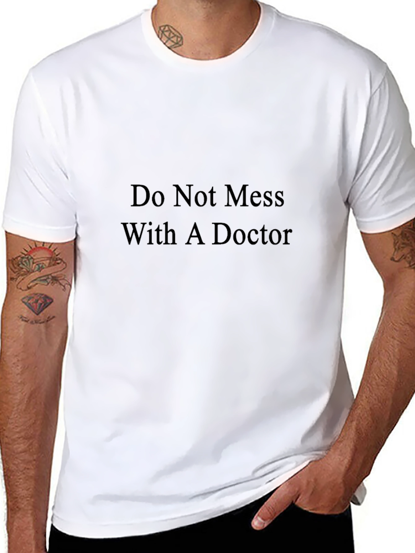 Black Do Not Mess With A Doctor T-Shirt view 8