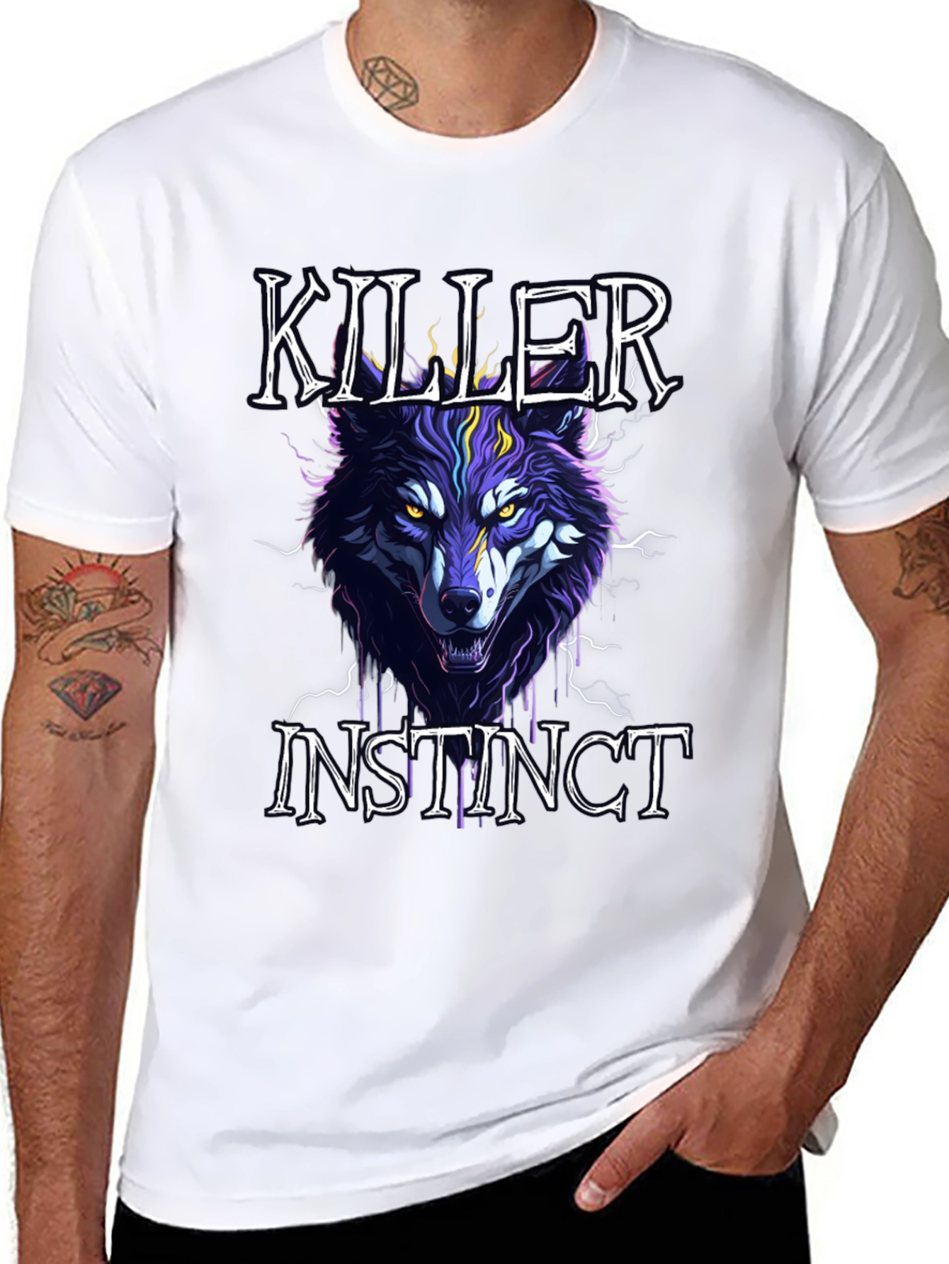 Black Killer Instinct Wolf Graphic Tee - Black view 8