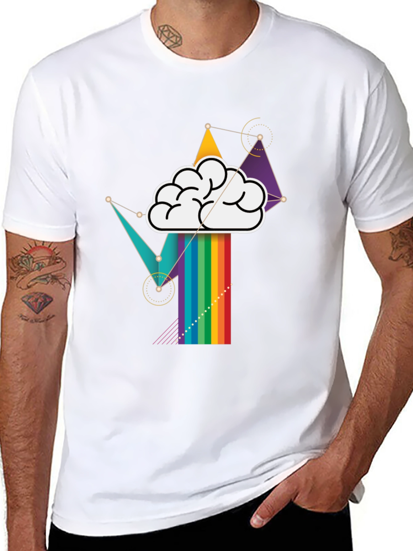 Black Brainstorm Rainbow T-Shirt view 8