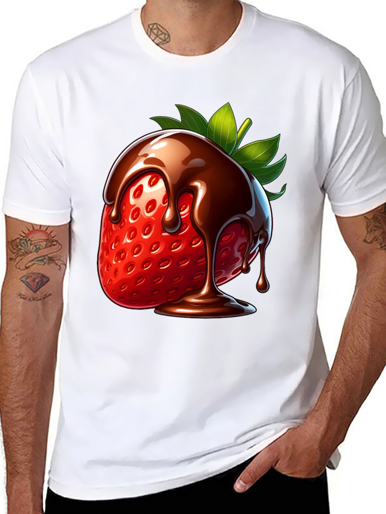 Black Chocolate Strawberry Graphic Tee view 8