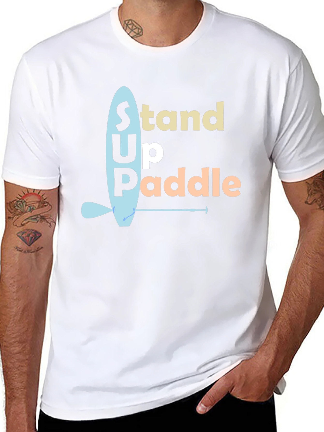Black Stand Up Paddle Graphic Tee - Black view 8