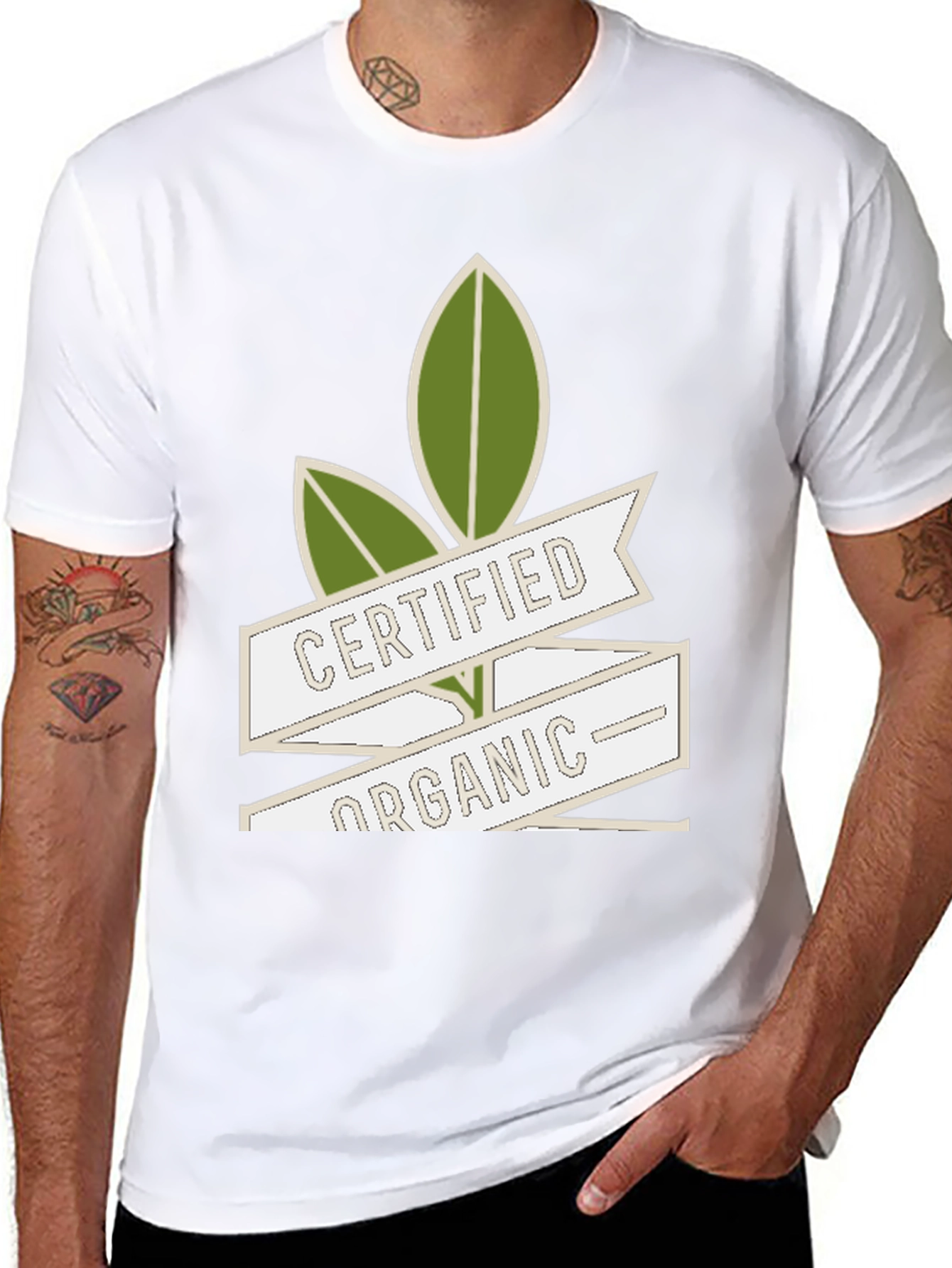 Black Certified Organic Graphic Tee - Eco-Friendly view 8