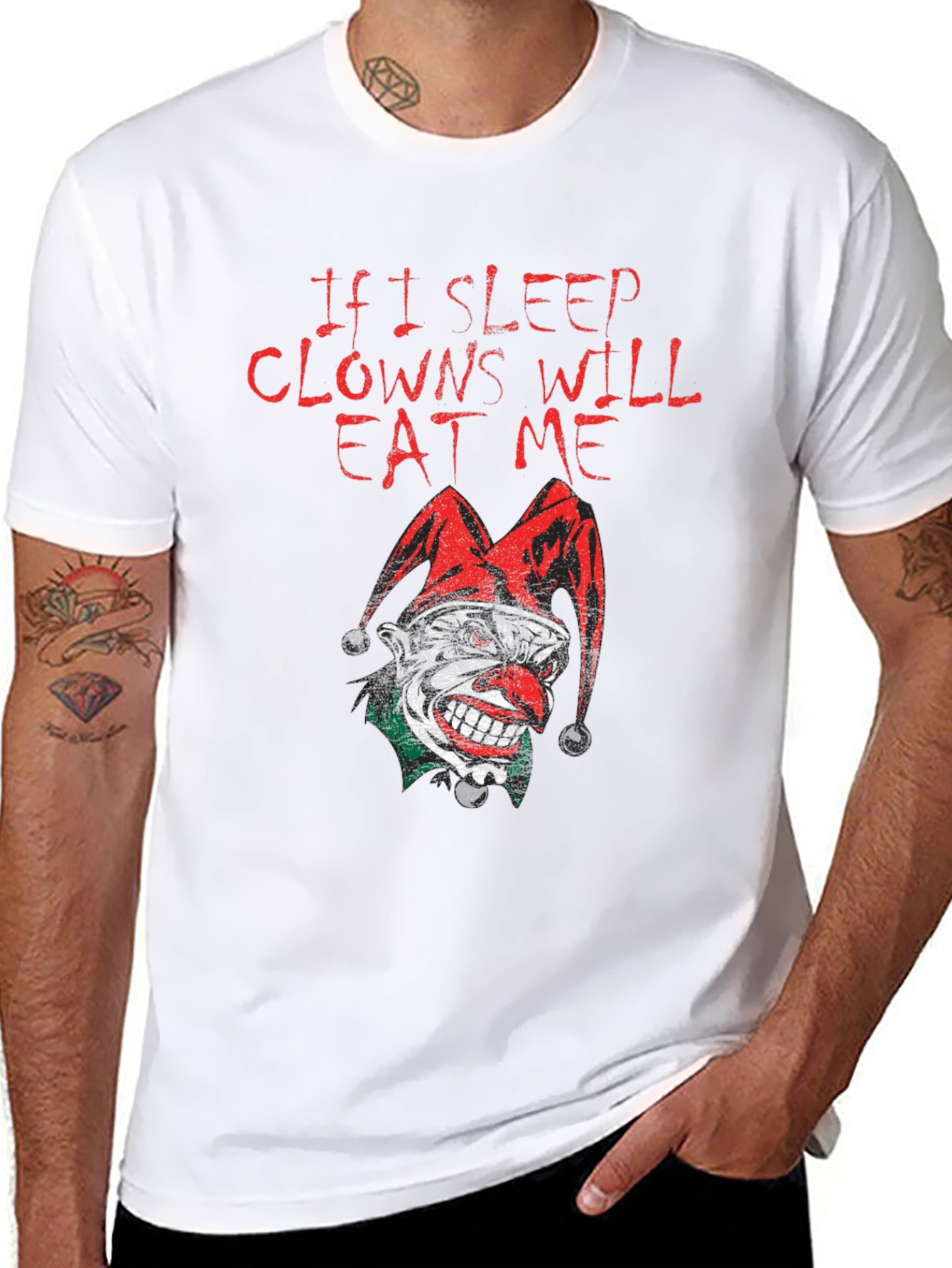 Black If I Sleep Clowns Will Eat Me Graphic T-Shirt view 8