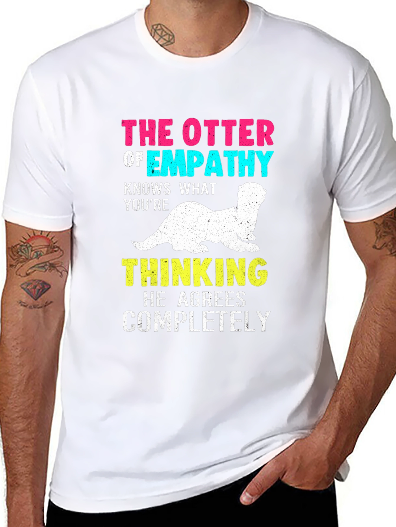 Black Empathy Otter Graphic T-Shirt view 8