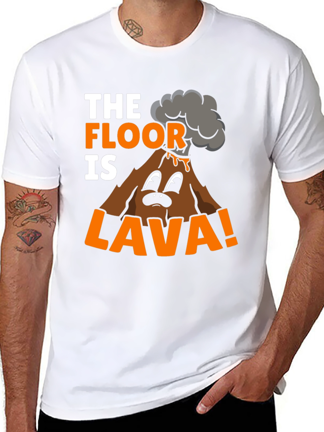 Black The Floor Is Lava Graphic T-Shirt view 8