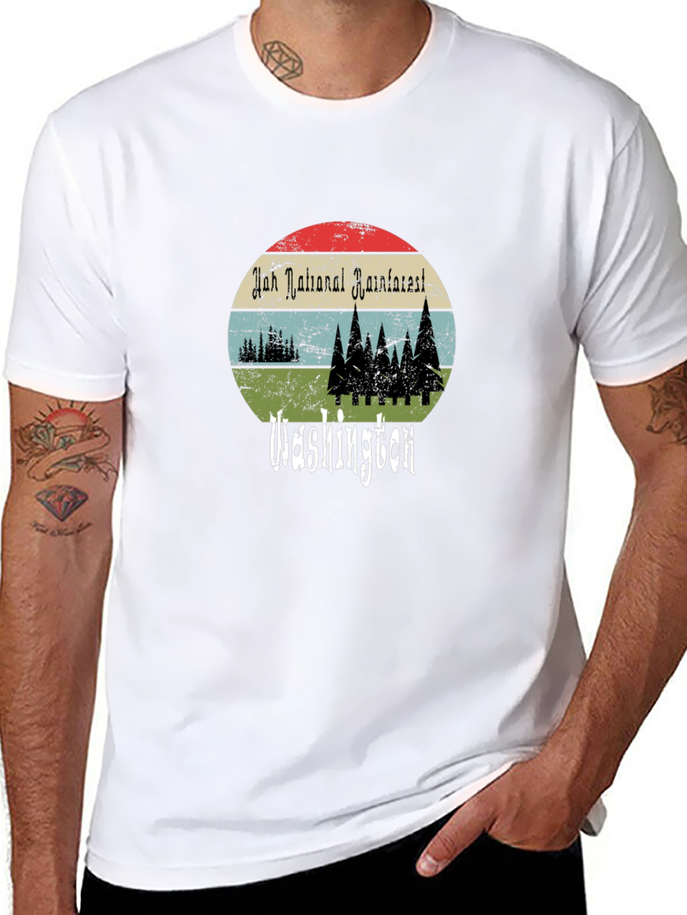 Black Hoh Rainforest Washington T-Shirt view 8