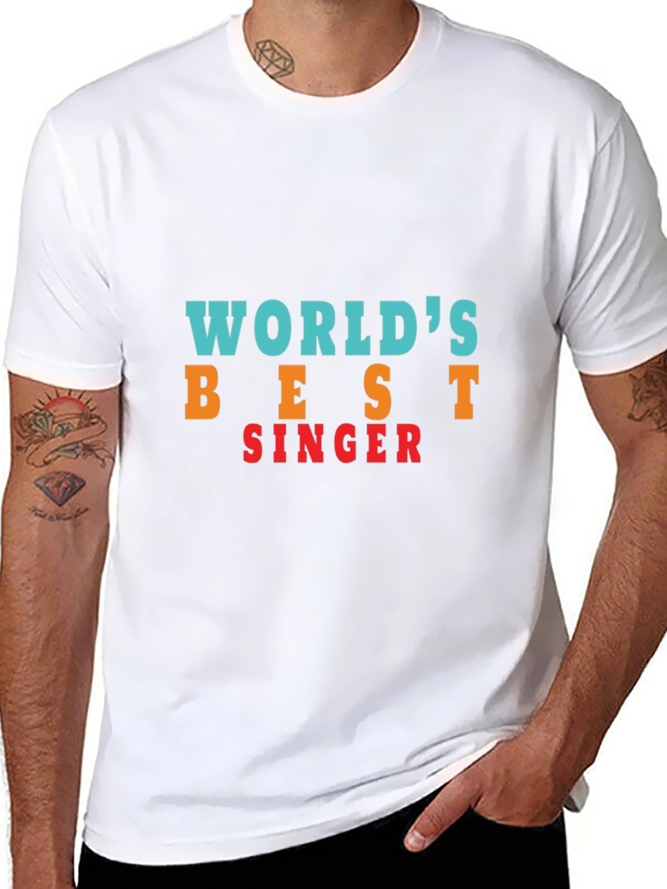 Black World's Best Singer Black T-Shirt view 8