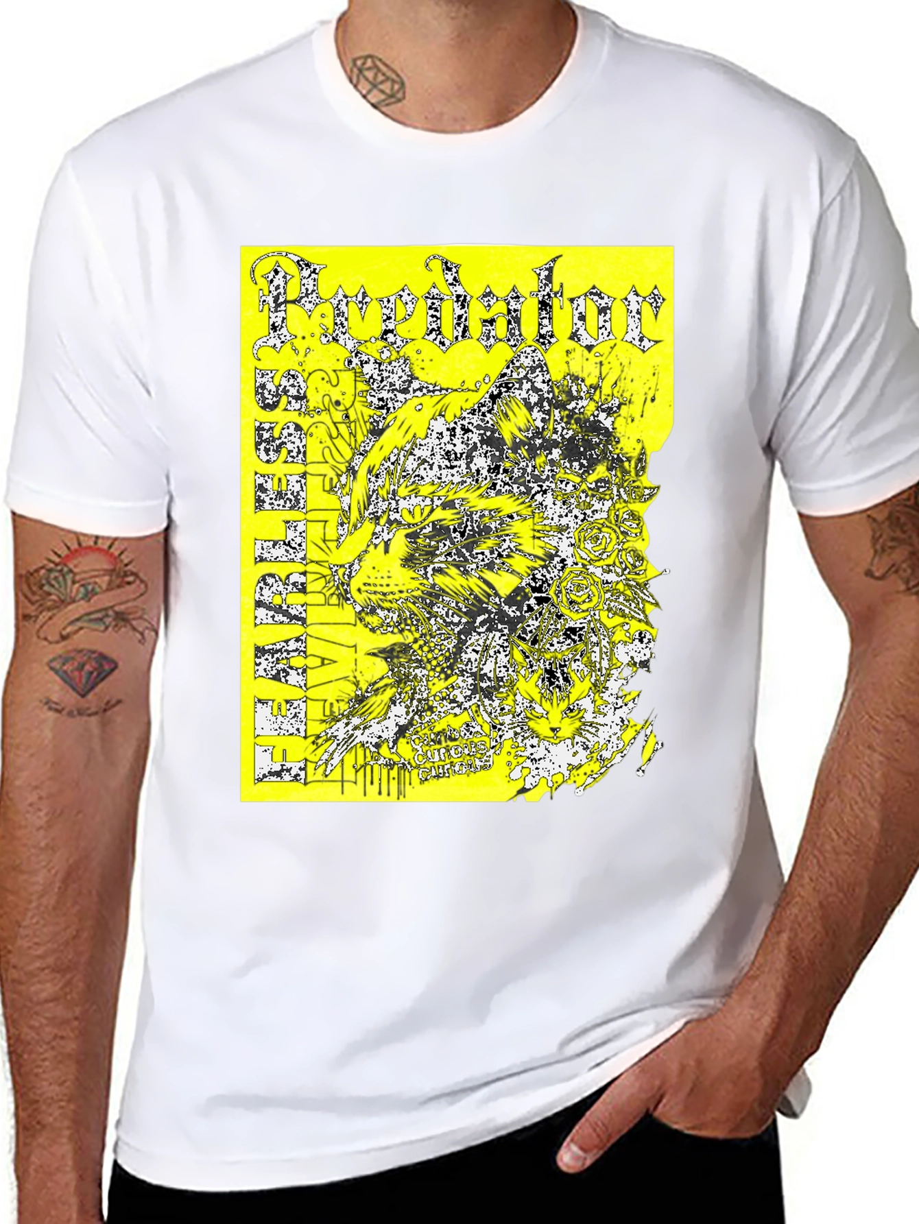 Black Predator Graphic Print T-Shirt - Black view 8