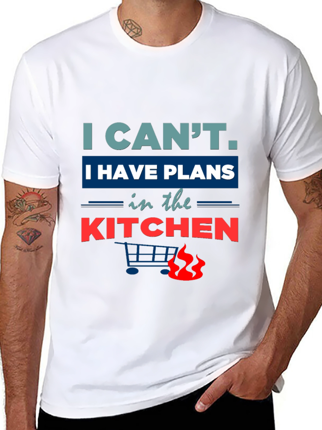Black Funny Kitchen Plans Graphic Tee - Black view 8