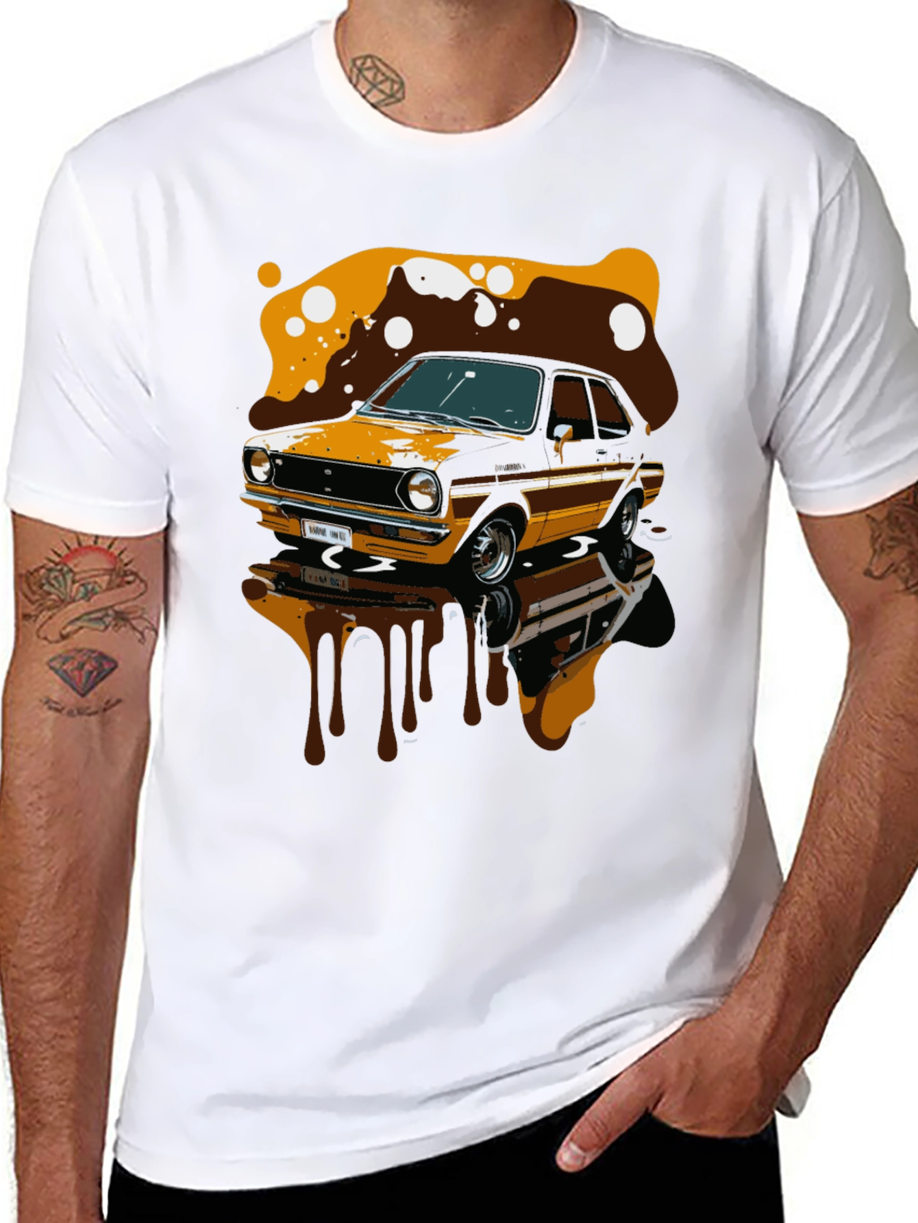 Black Vintage Car Graphic T-Shirt view 8
