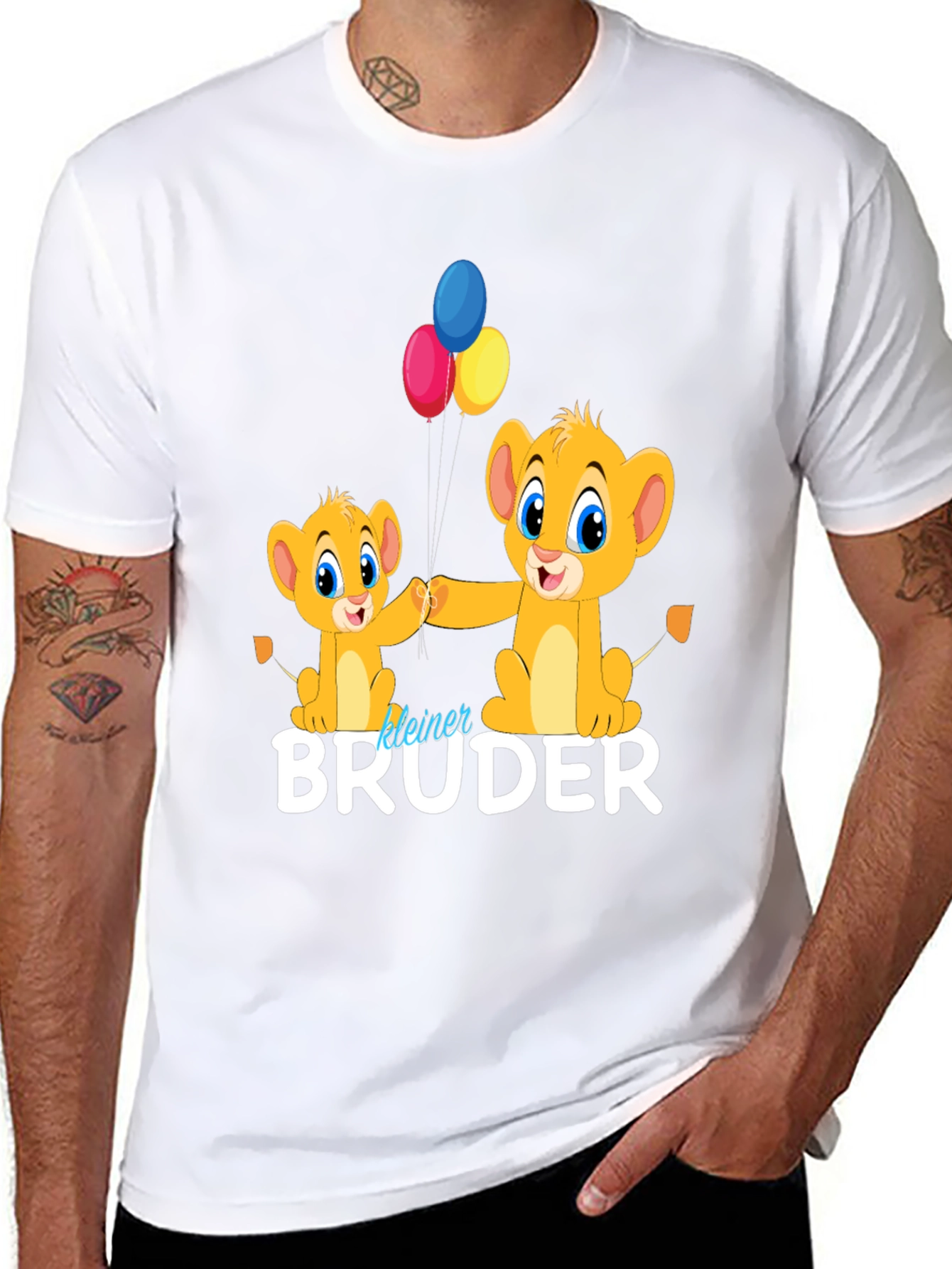 Black Lion King "kleiner BRUDER" T-Shirt view 8