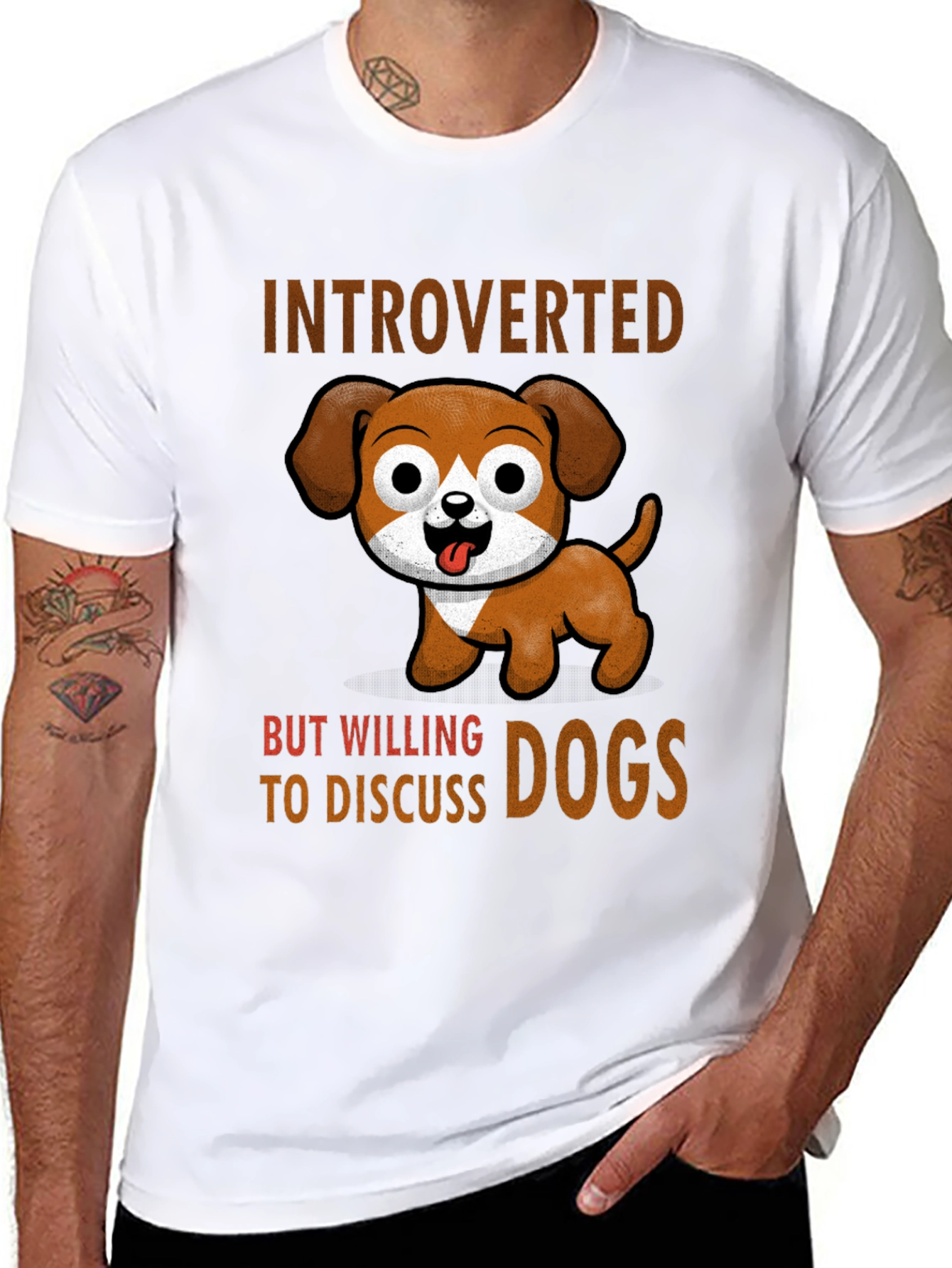 Black Introverted But Willing to Discuss Dogs T-Shirt view 8