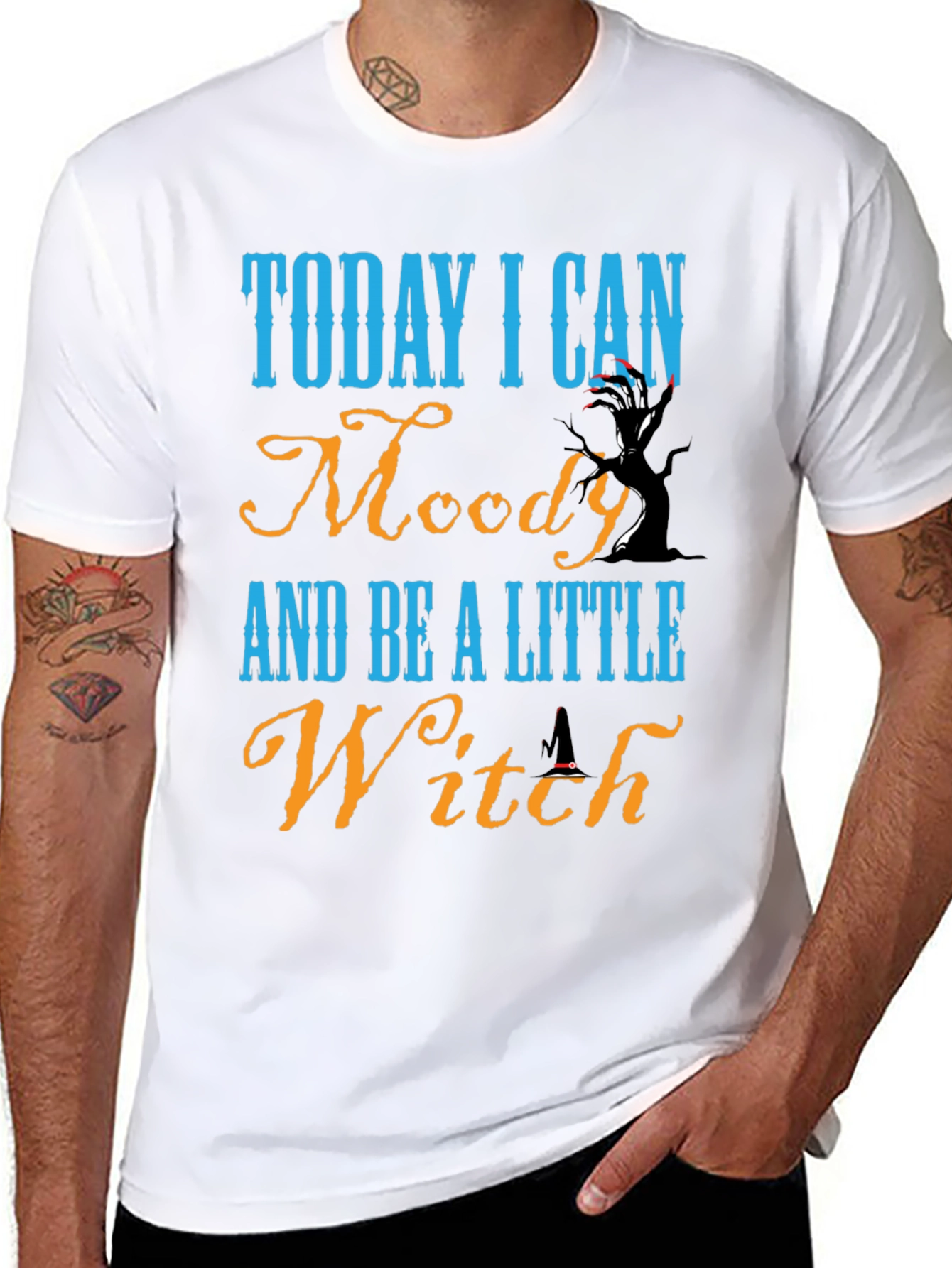 Black Today I Can Moody & Be a Little Witch Black T-Shirt view 8