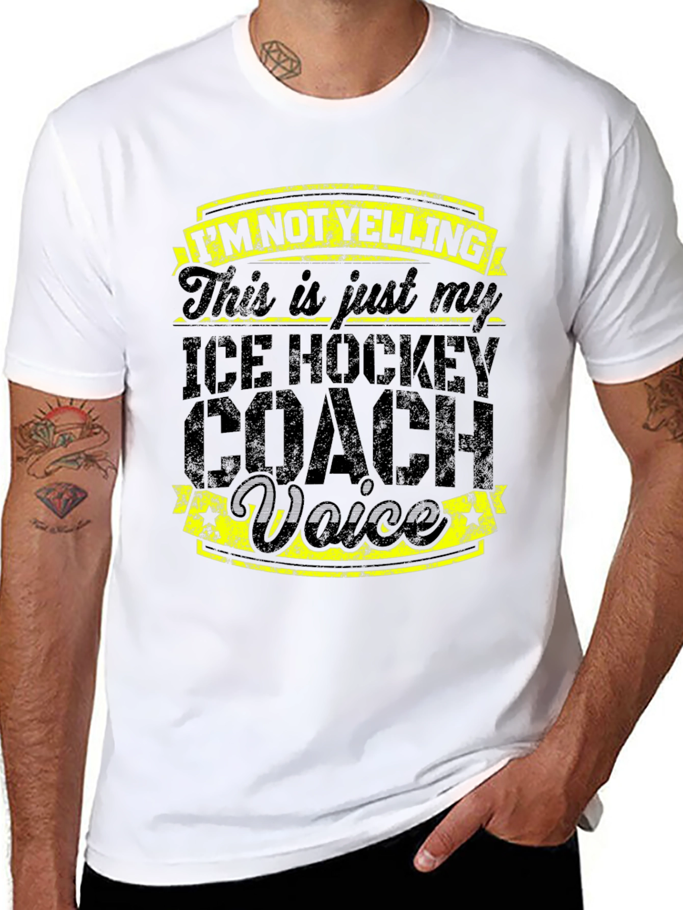 Black Ice Hockey Coach Voice T-Shirt - Funny Coach Tee view 8