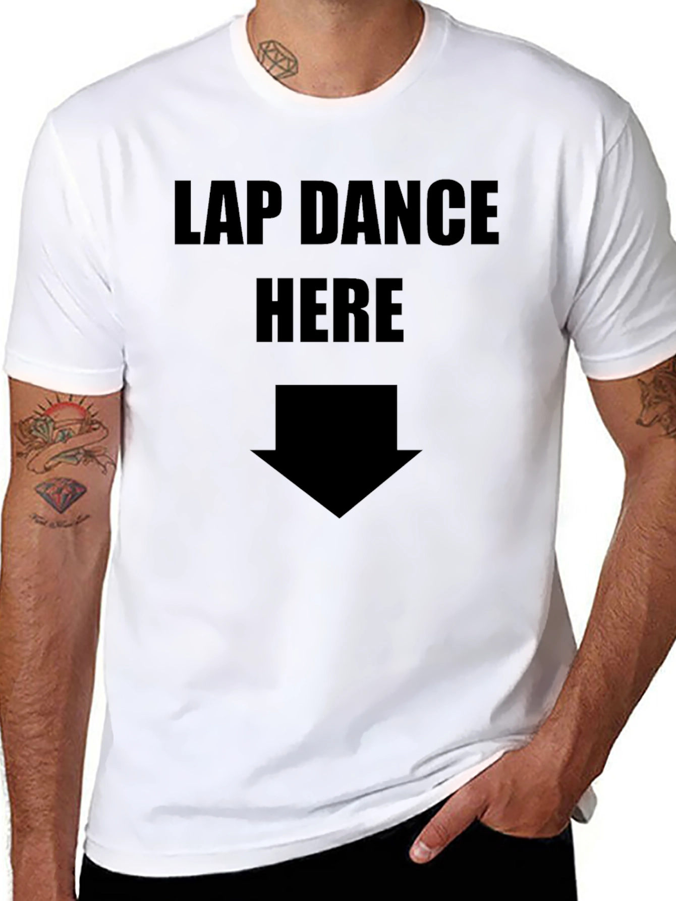 Black Lap Dance Here Funny T-Shirt view 8