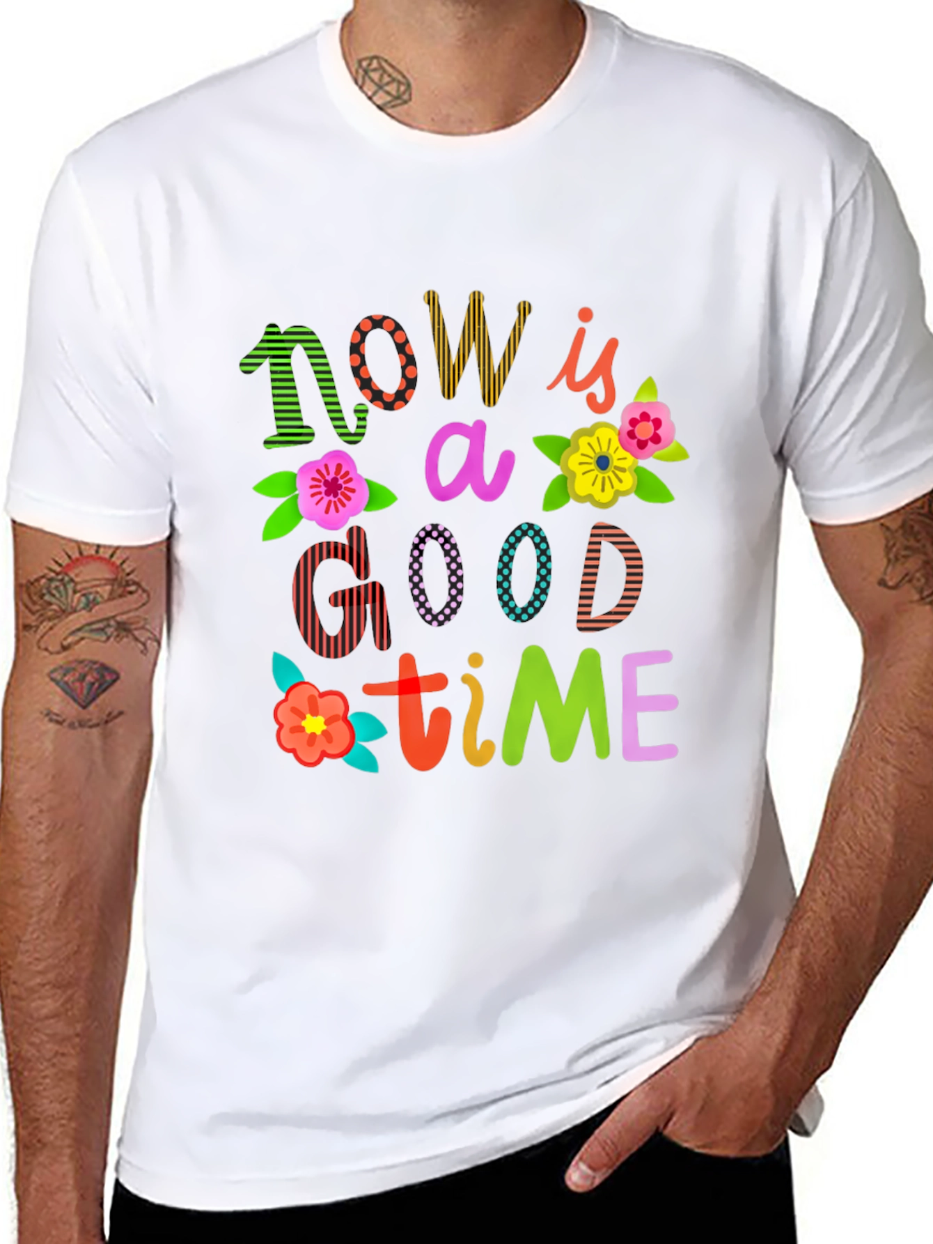 Black Now is a Good Time Graphic T-Shirt view 8