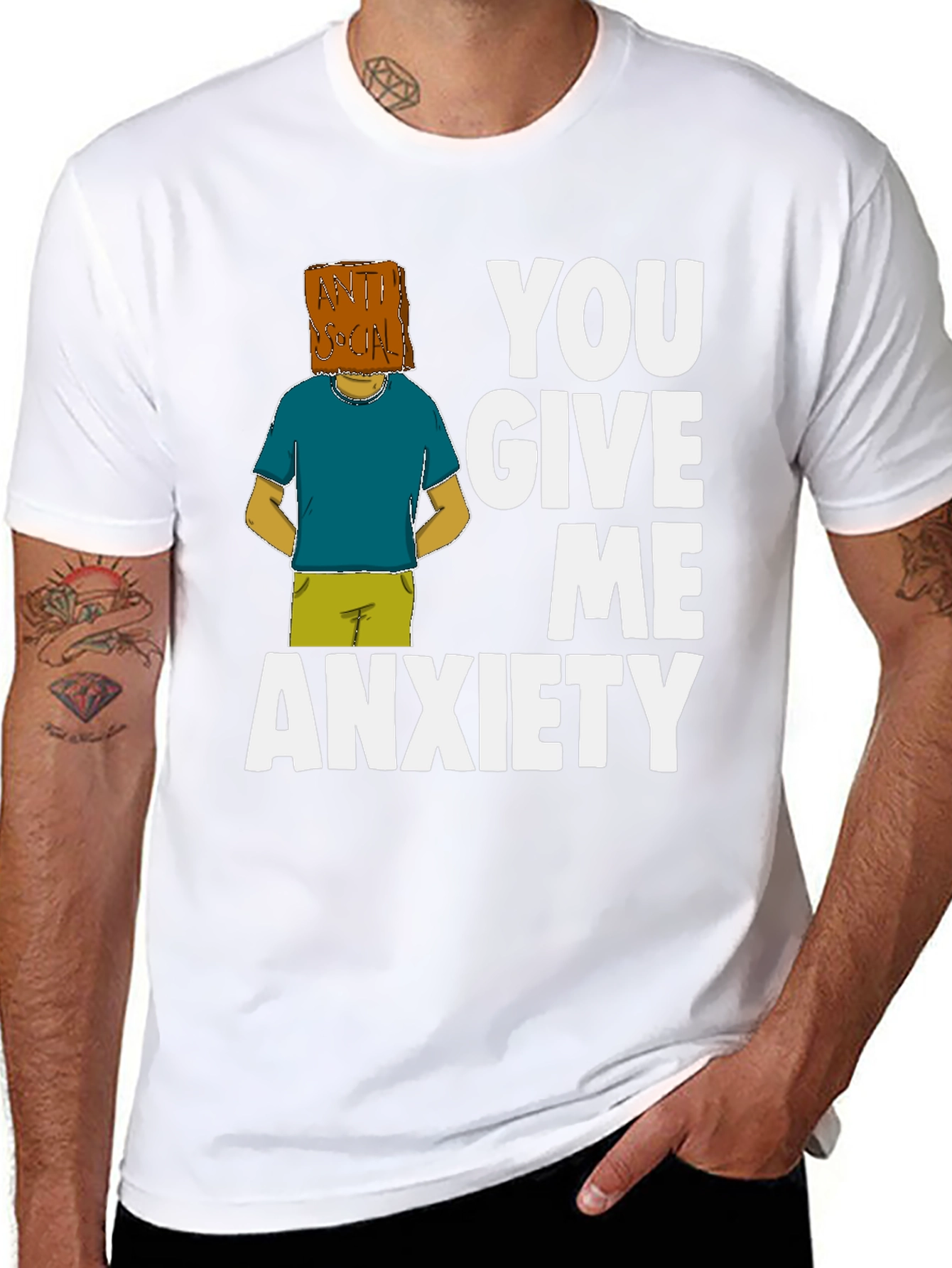Black Anti-Social Anxiety T-Shirt view 8