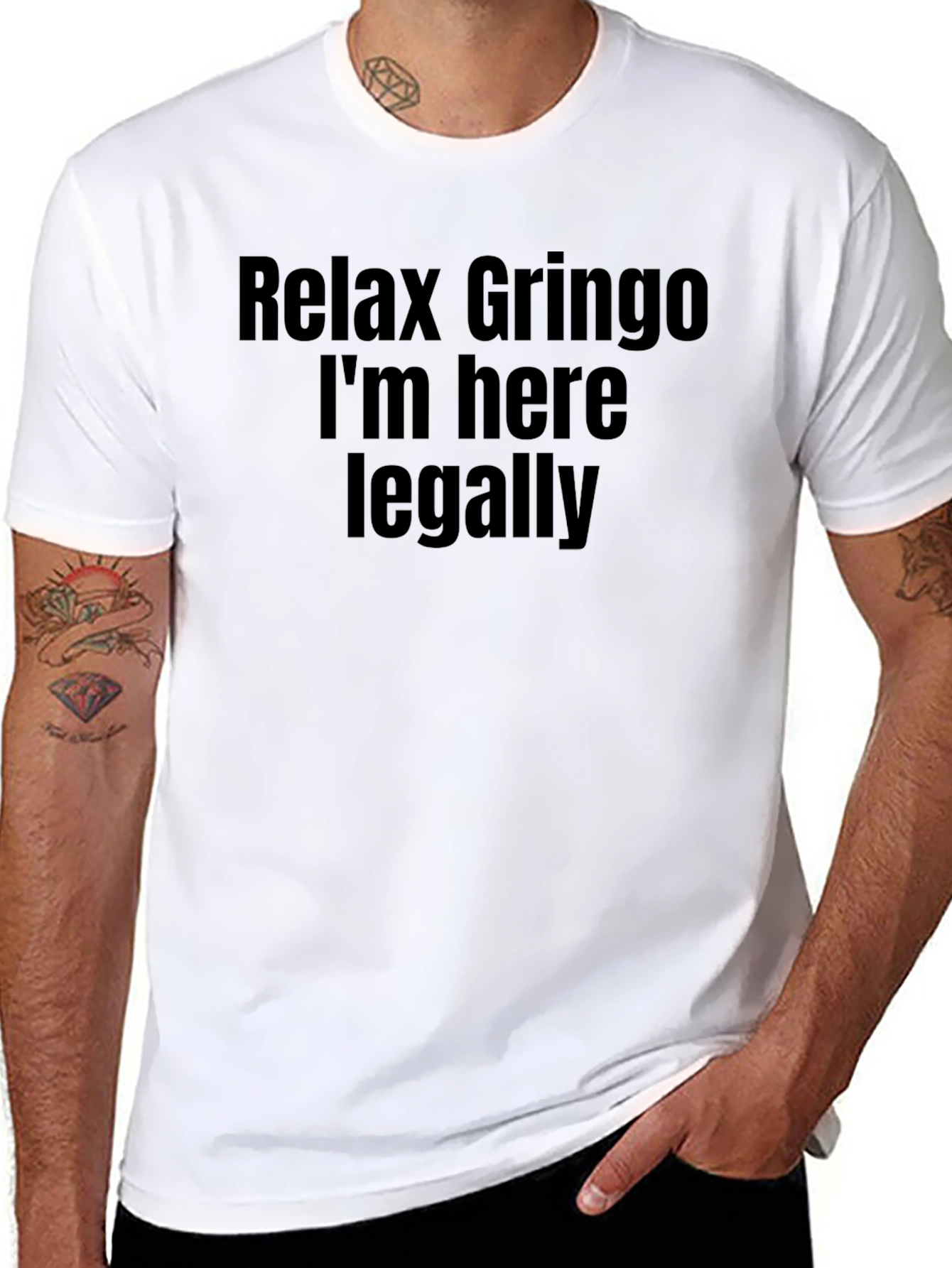 Black Relax Gringo T-Shirt - Funny Slogan Tee view 8