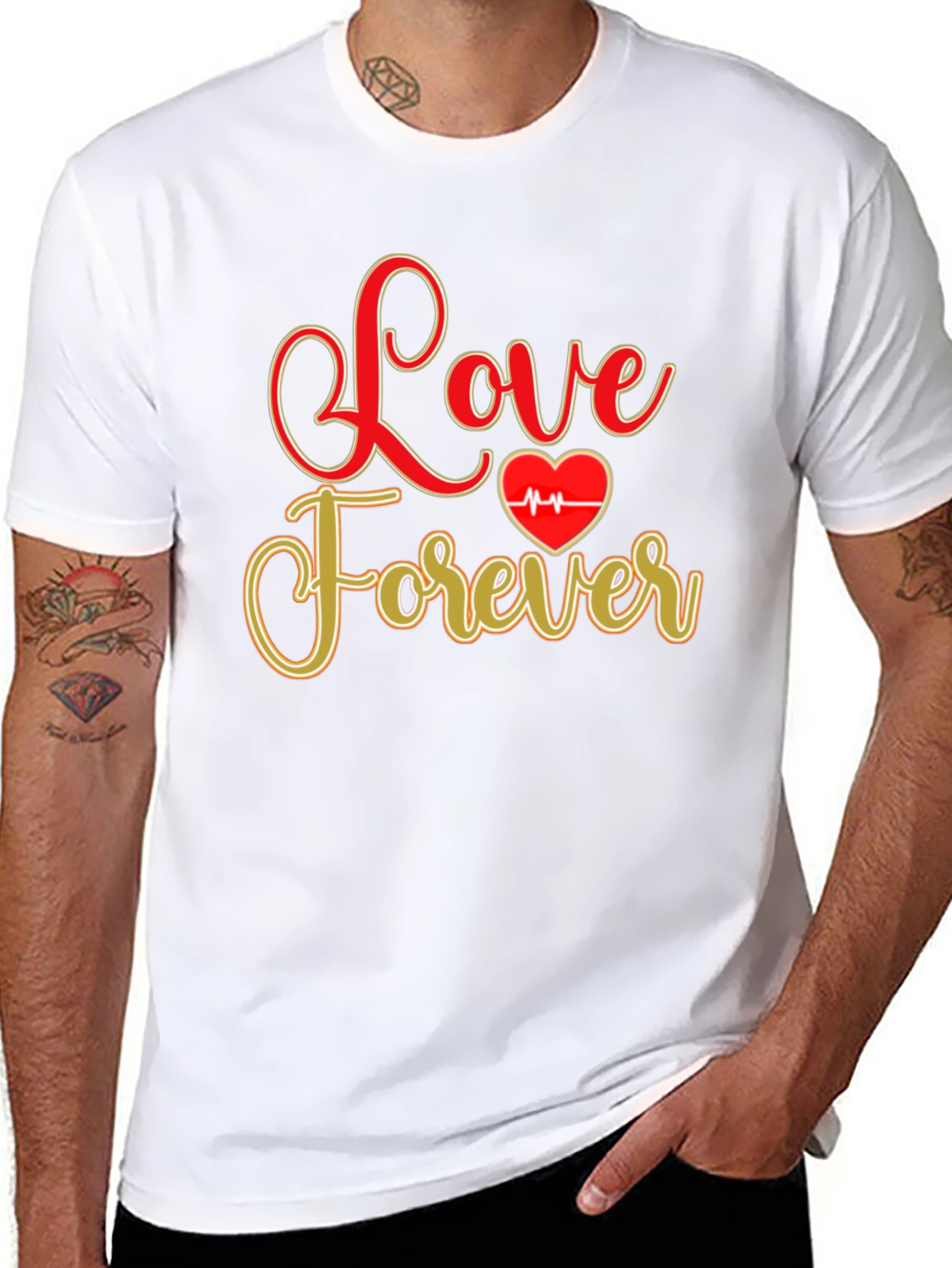 Black Love Forever Valentine's Day Graphic Tee - Black view 8