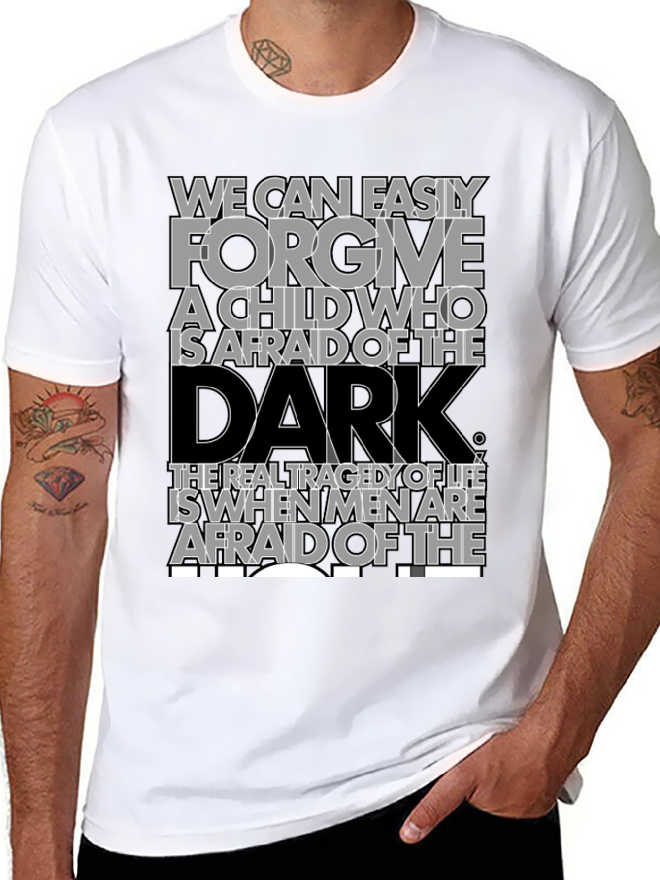 Black Forgive the Child T-Shirt - Inspiring Dark Quote Tee view 8