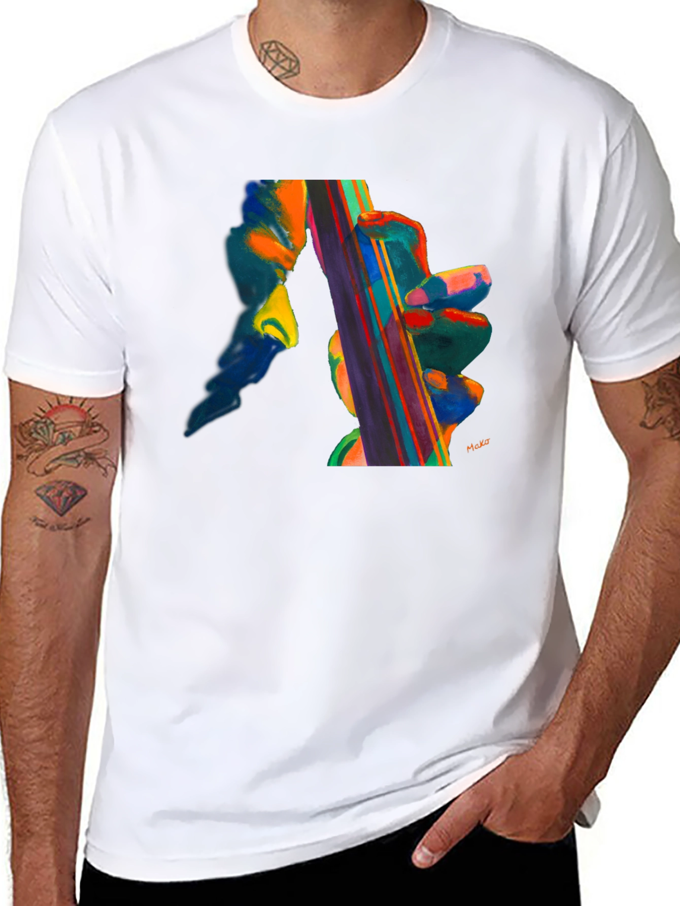 Black Abstract Musical T-Shirt view 8