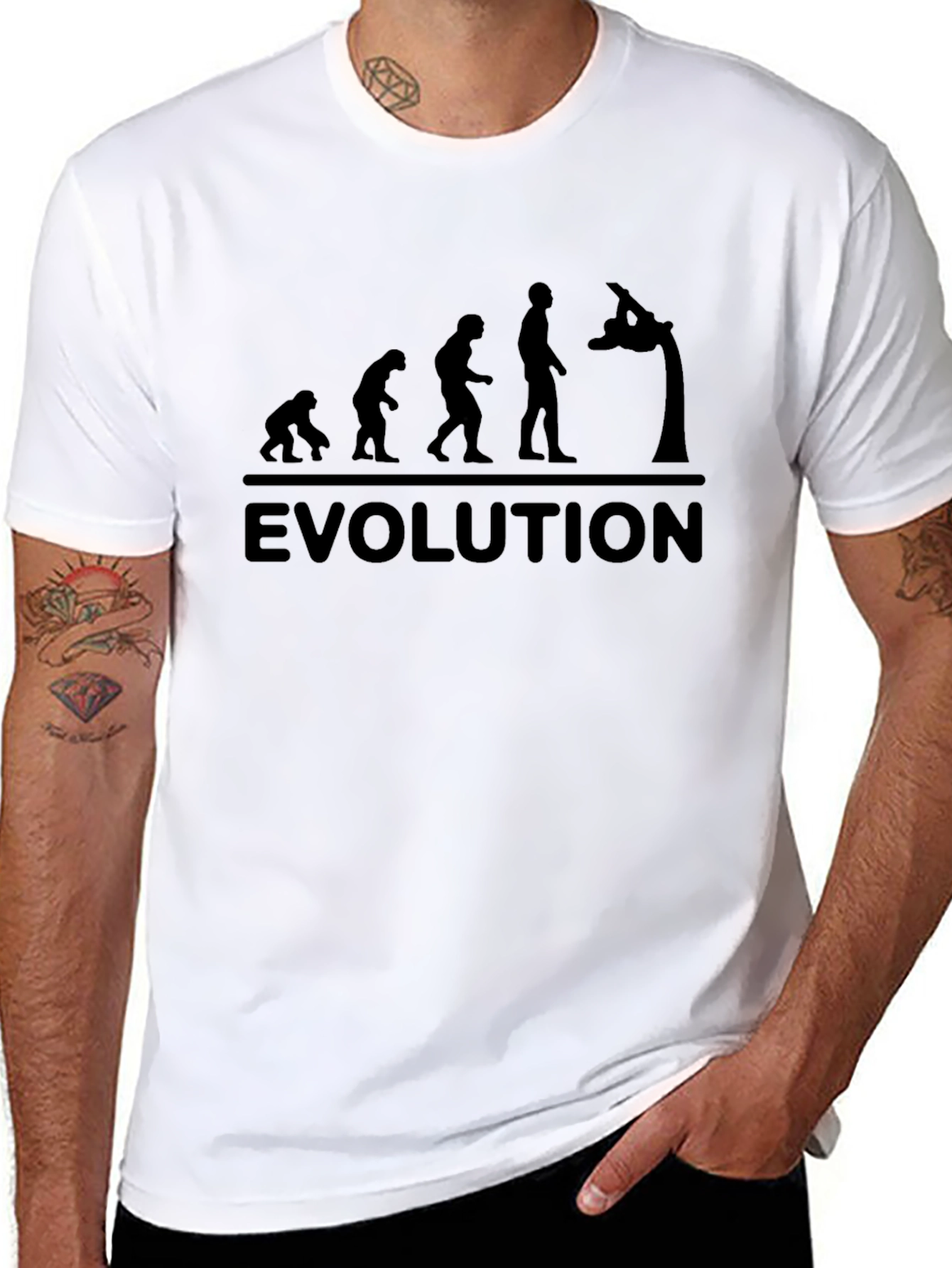Black Evolution Gymnastics T-Shirt - Black Cotton Tee view 8