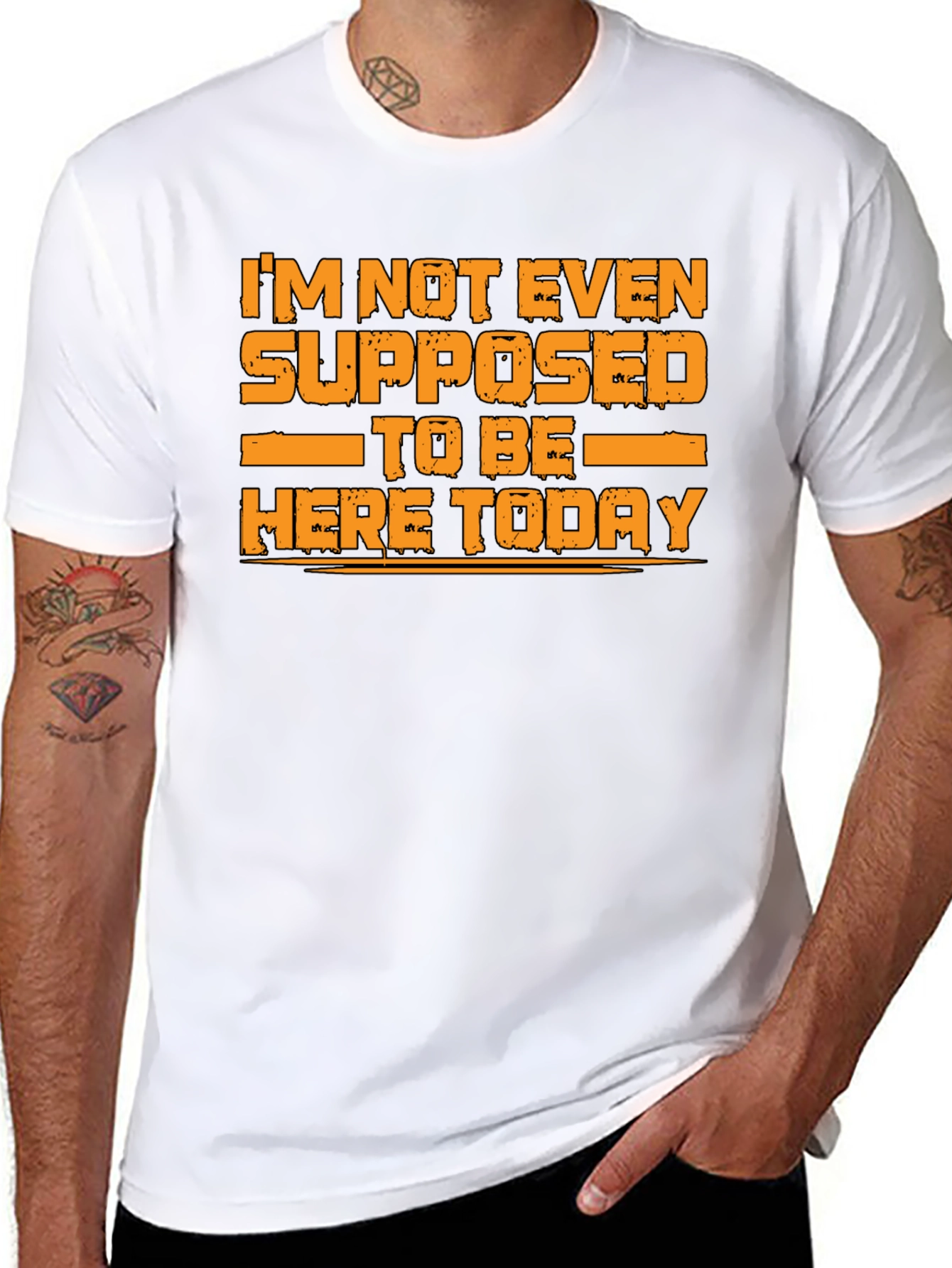 Black Humorous Graphic Tee - I'm Not Even Supposed to Be Here Today view 8
