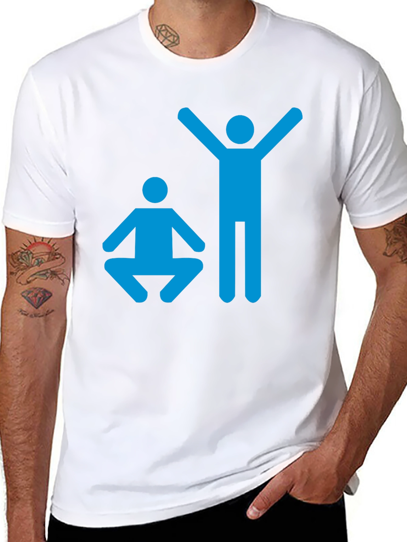 Black Yoga Pose Graphic T-Shirt - Black Cotton Tee view 8