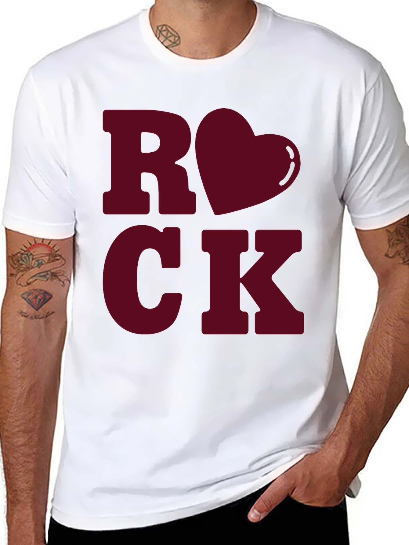 Black Rock Love Heart Valentine's T-Shirt view 8