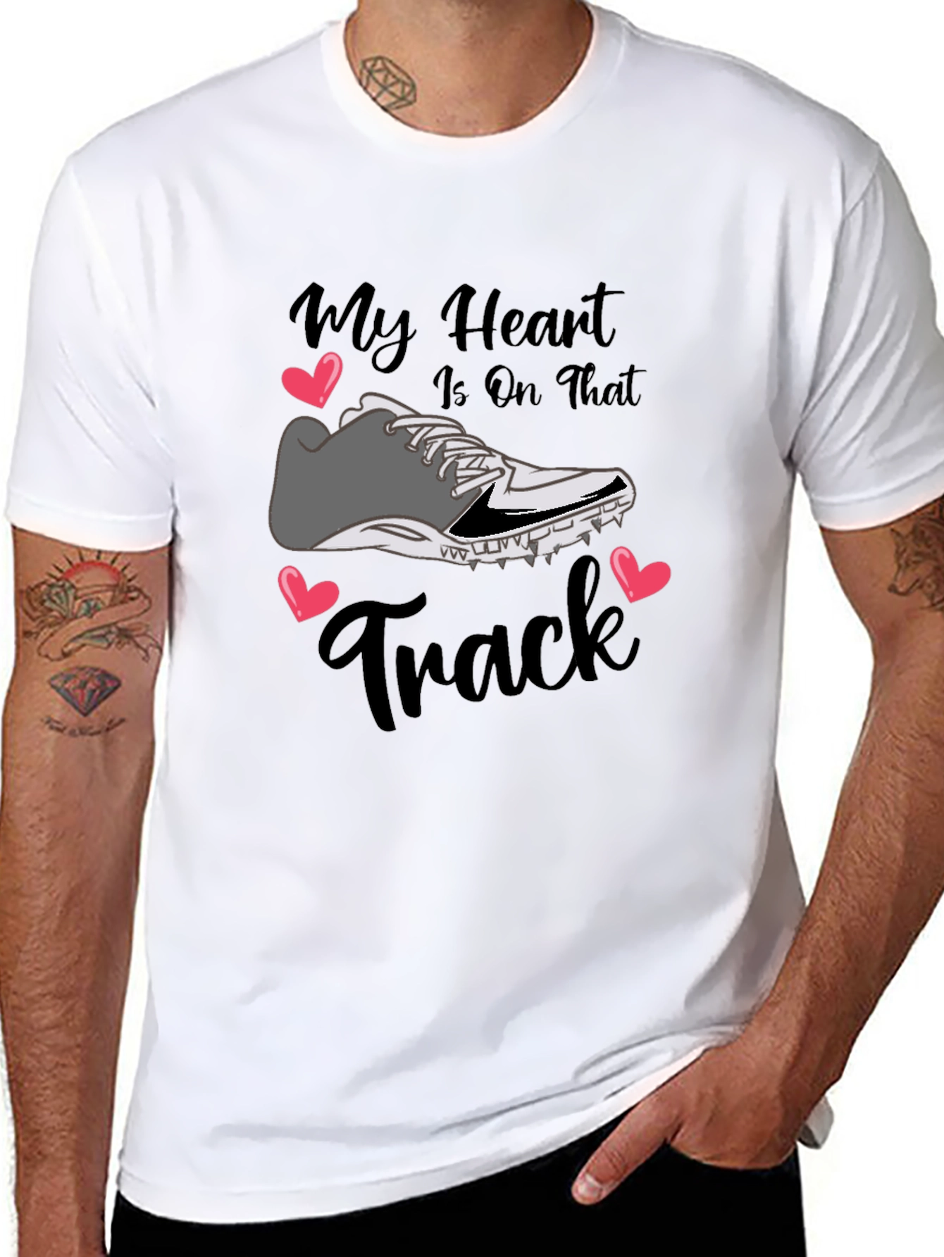 Black My Heart Is On That Track T-Shirt view 8