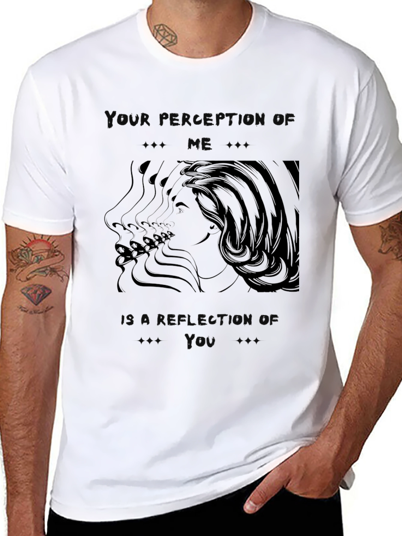 Black Perception Graphic Tee - Unisex Black T-Shirt view 8