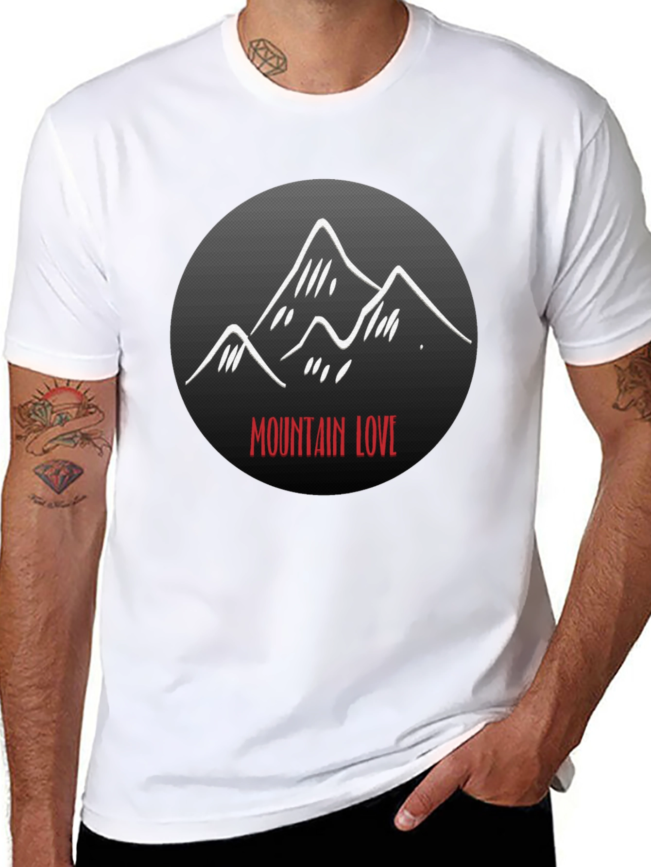 Black Mountain Love Graphic Tee - Black Unisex T-Shirt view 8
