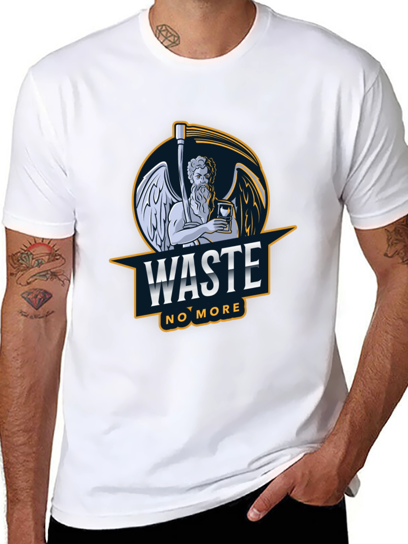 Black Waste No More Graphic T-Shirt - Black view 8