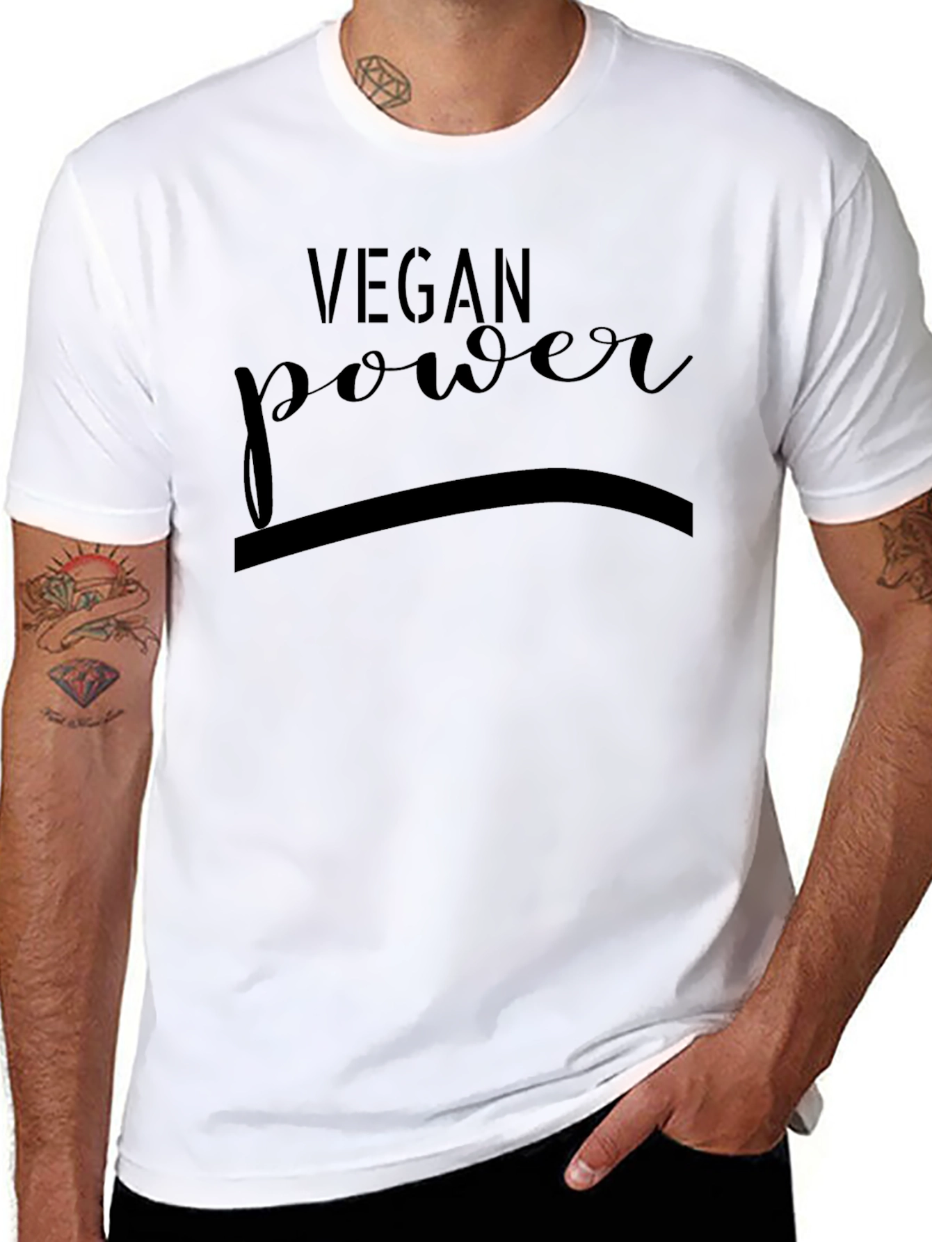 Black Vegan Power Black T-Shirt - Stylish & Comfortable view 8