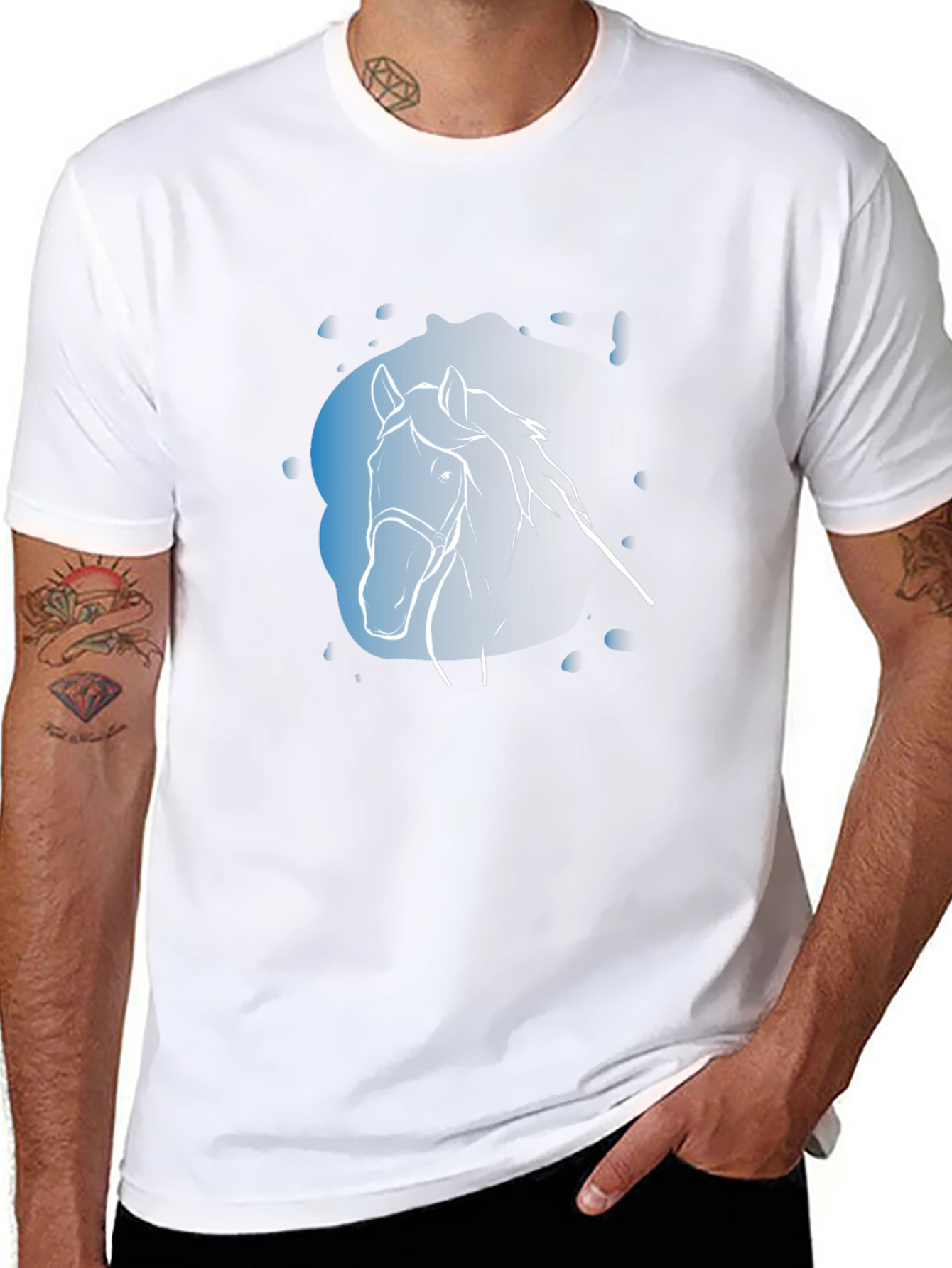 Black Black Horse Graphic Tee - Stylish & Unique Design view 8