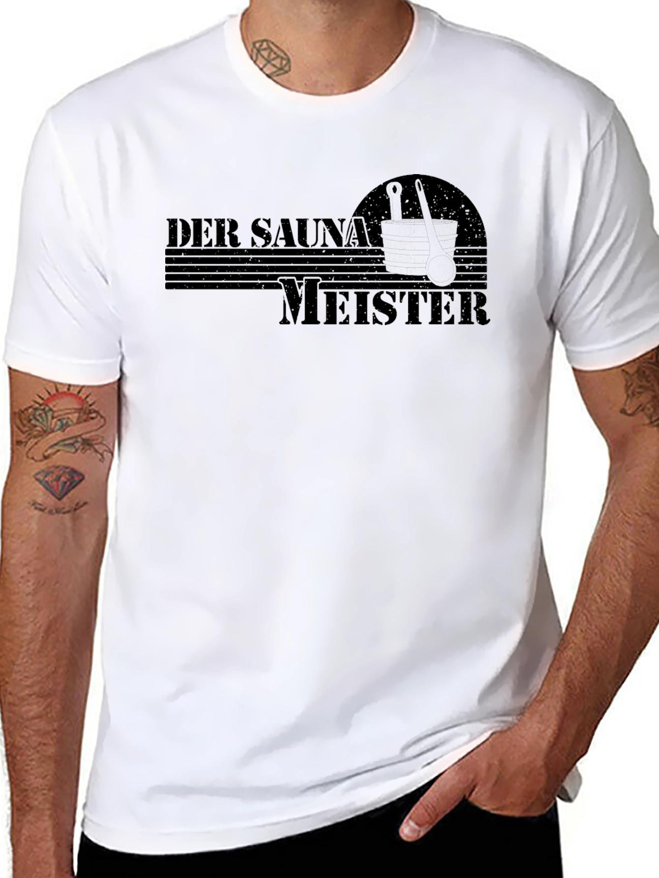 Black Der Sauna Meister T-Shirt, Sauna Master Tee view 8