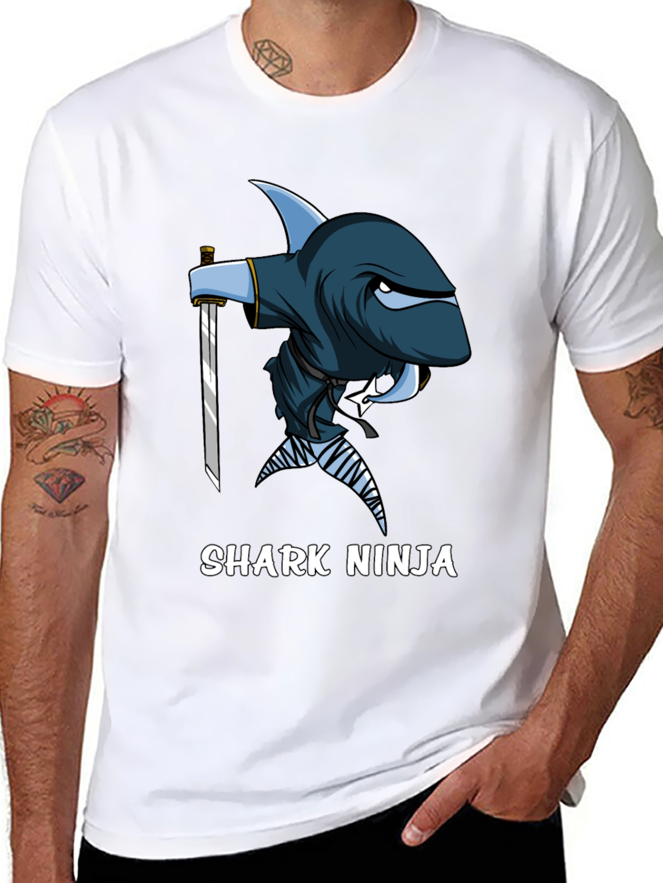 Black Shark Ninja T-Shirt - Unique Graphic Tee view 8